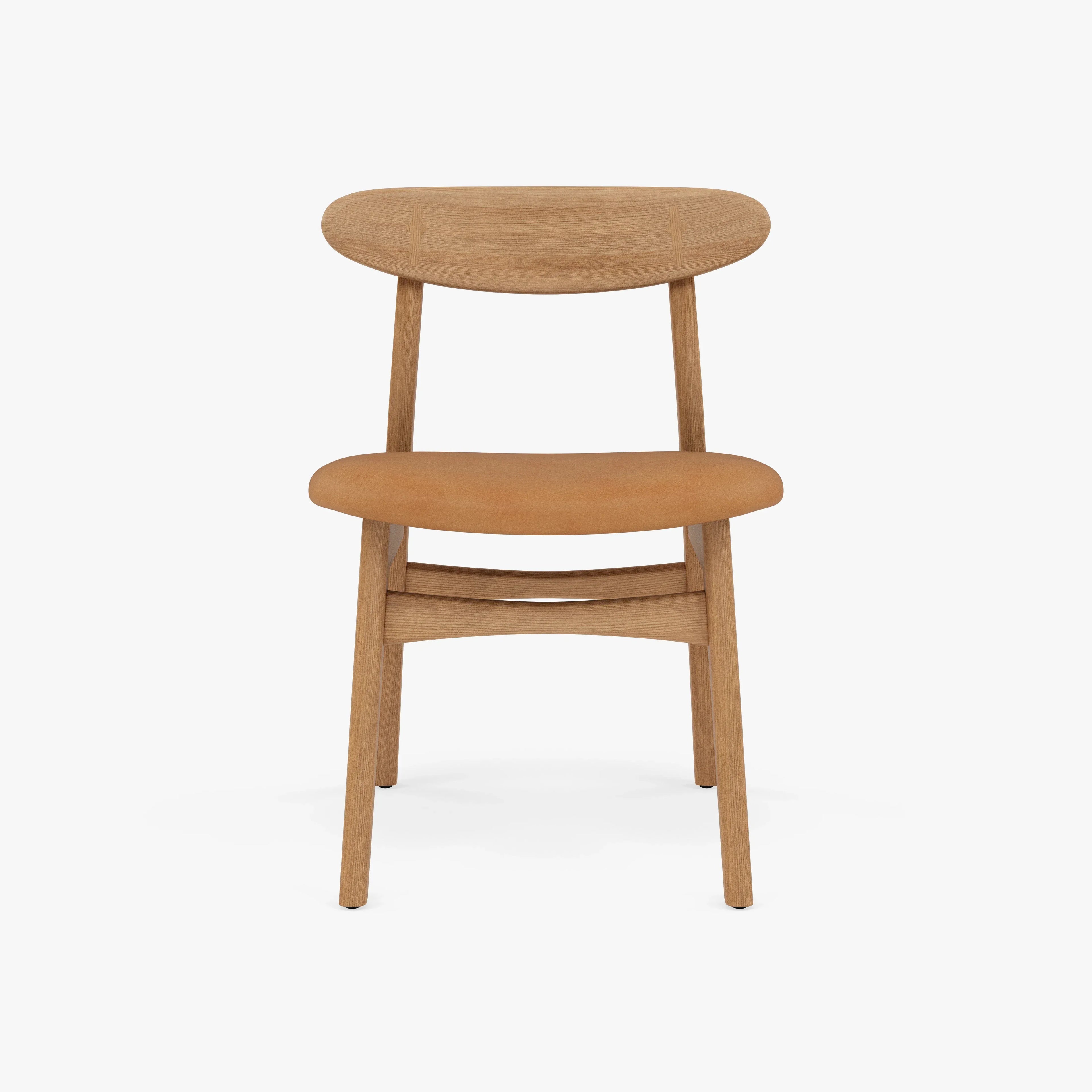 Magnus Dining Chair Tan Leather Solid American Oak