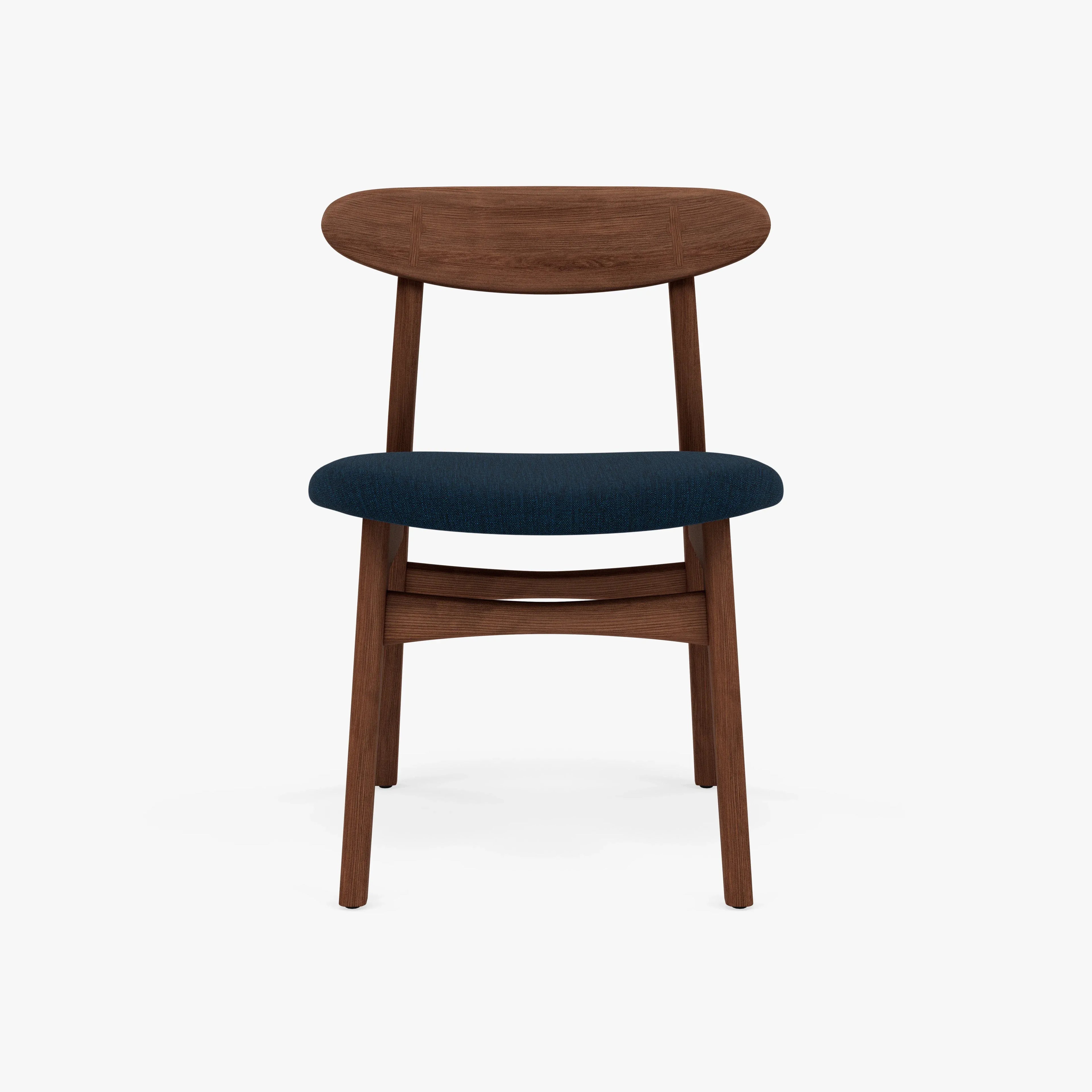Magnus Dining Chair Midnight Blue Fabric Solid American Walnut