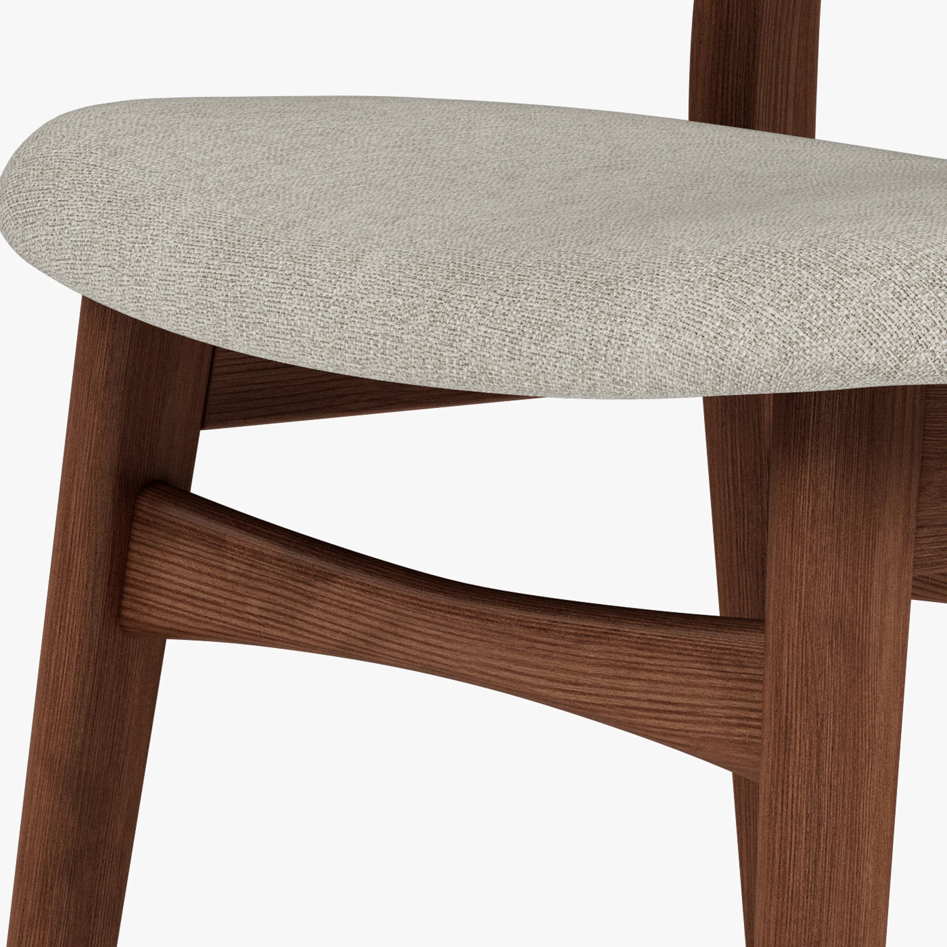 Magnus Dining Chair Off White Fabric Solid American Walnut