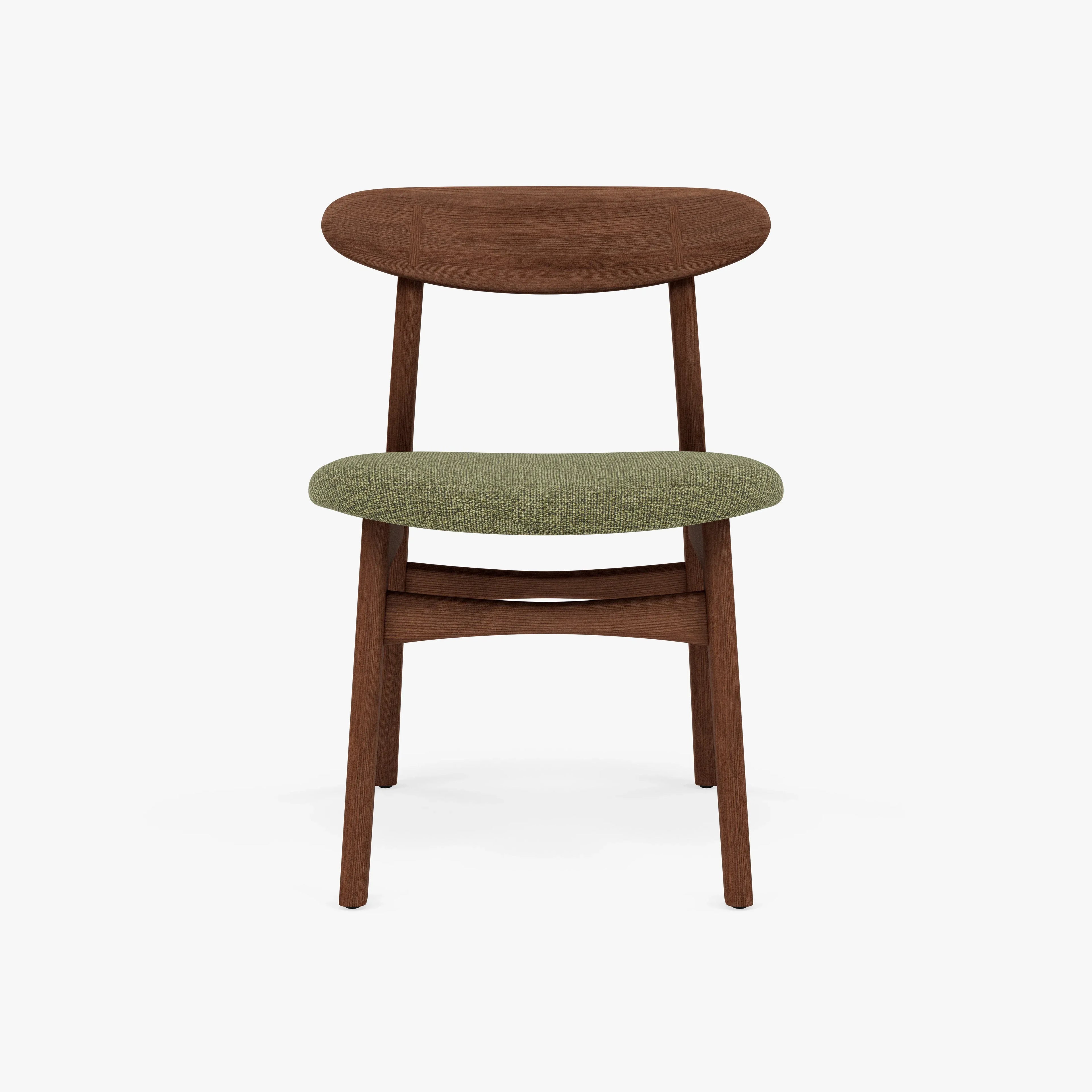 Magnus Dining Chair Sage Green Fabric Solid American Walnut