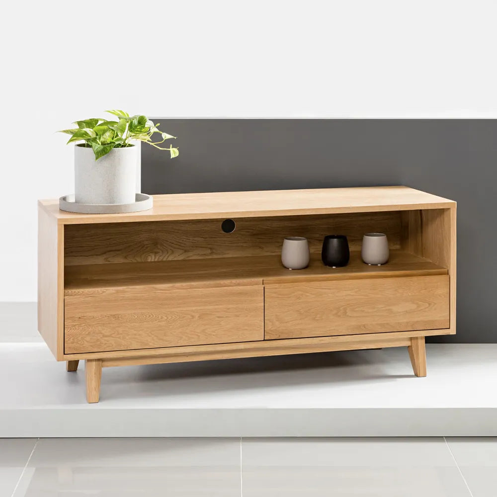 Bastian TV and Media Console 51" x 18" Solid American Oak