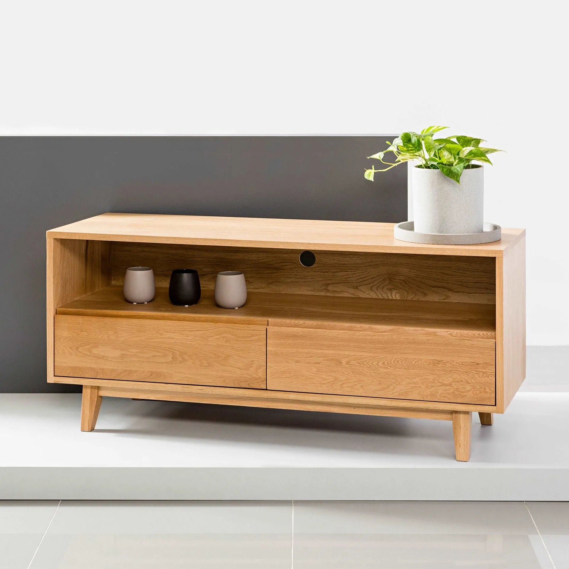 Bastian TV and Media Console 51" x 18" Solid American Oak