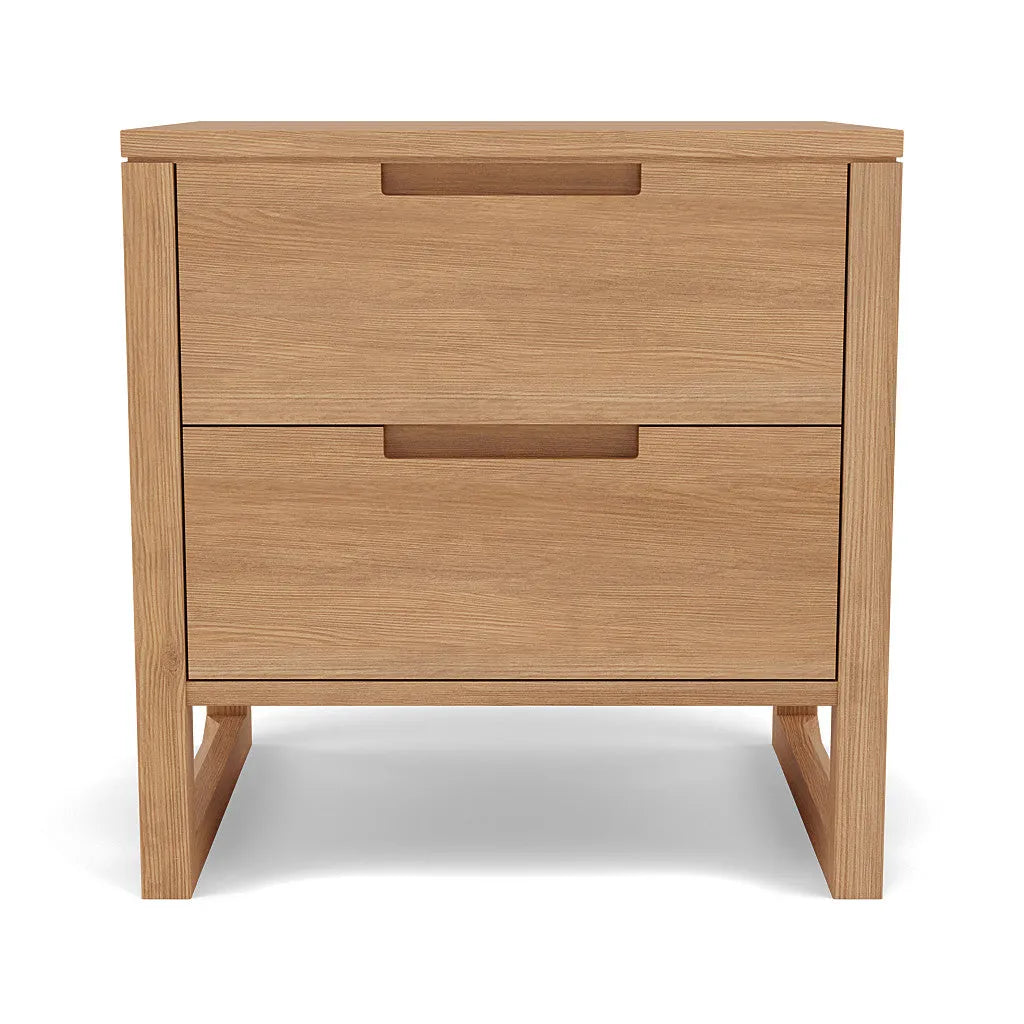 Bruno Nightstand XL 2 Drawers 24" x 19" Solid American Oak