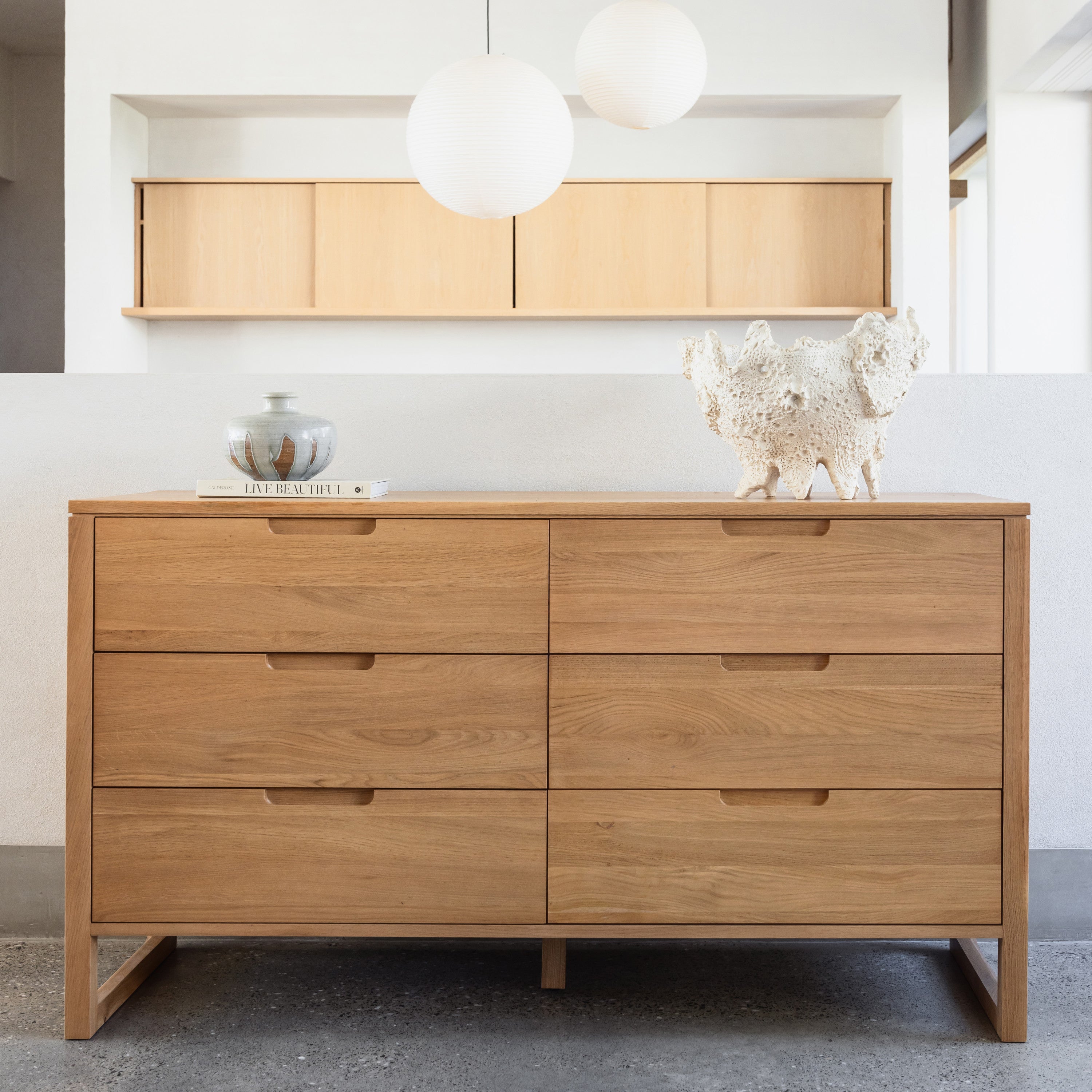 6 drawer wood dresser Contemporary Cabin Maple & Walnut creating a cozy sanctuary youll always look forward to coming home to Bruno Dresser - 6 Drawers