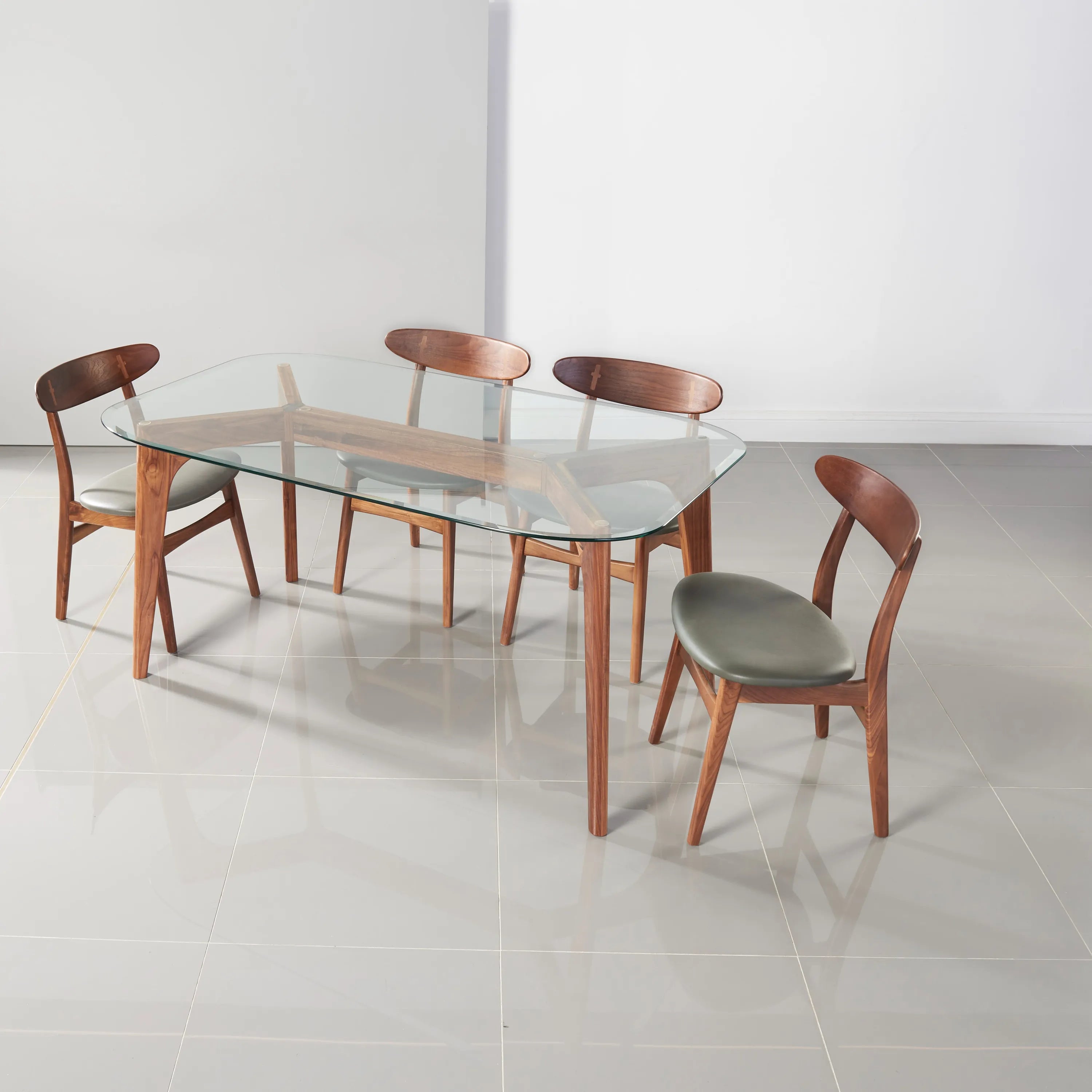 Hilda Dining Table 63" x 35" Solid American Walnut