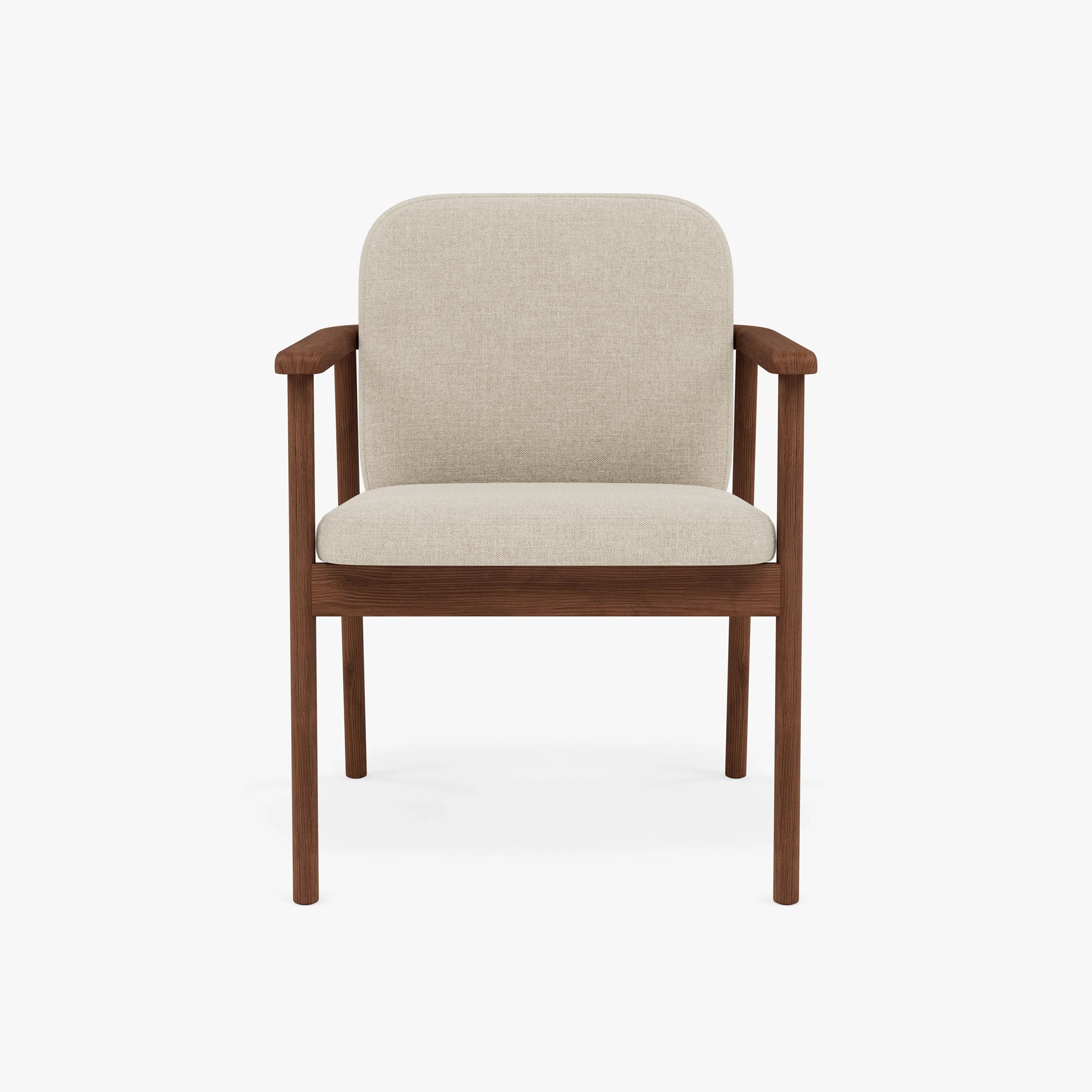 Jackson Dining Chair Oatmeal Beige Fabric Solid American Walnut