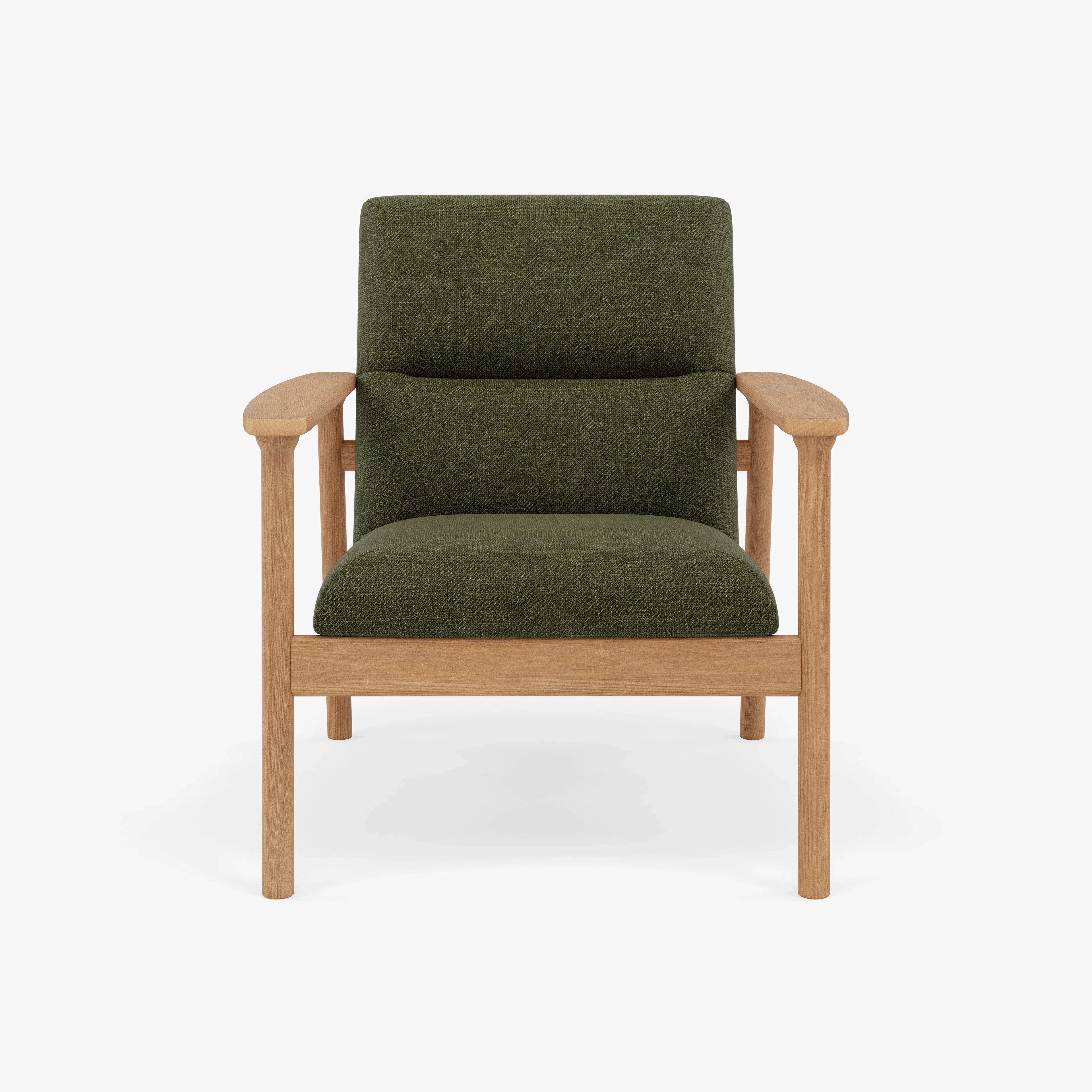Mysa Armchair Alpine Green Fabric Solid American Oak