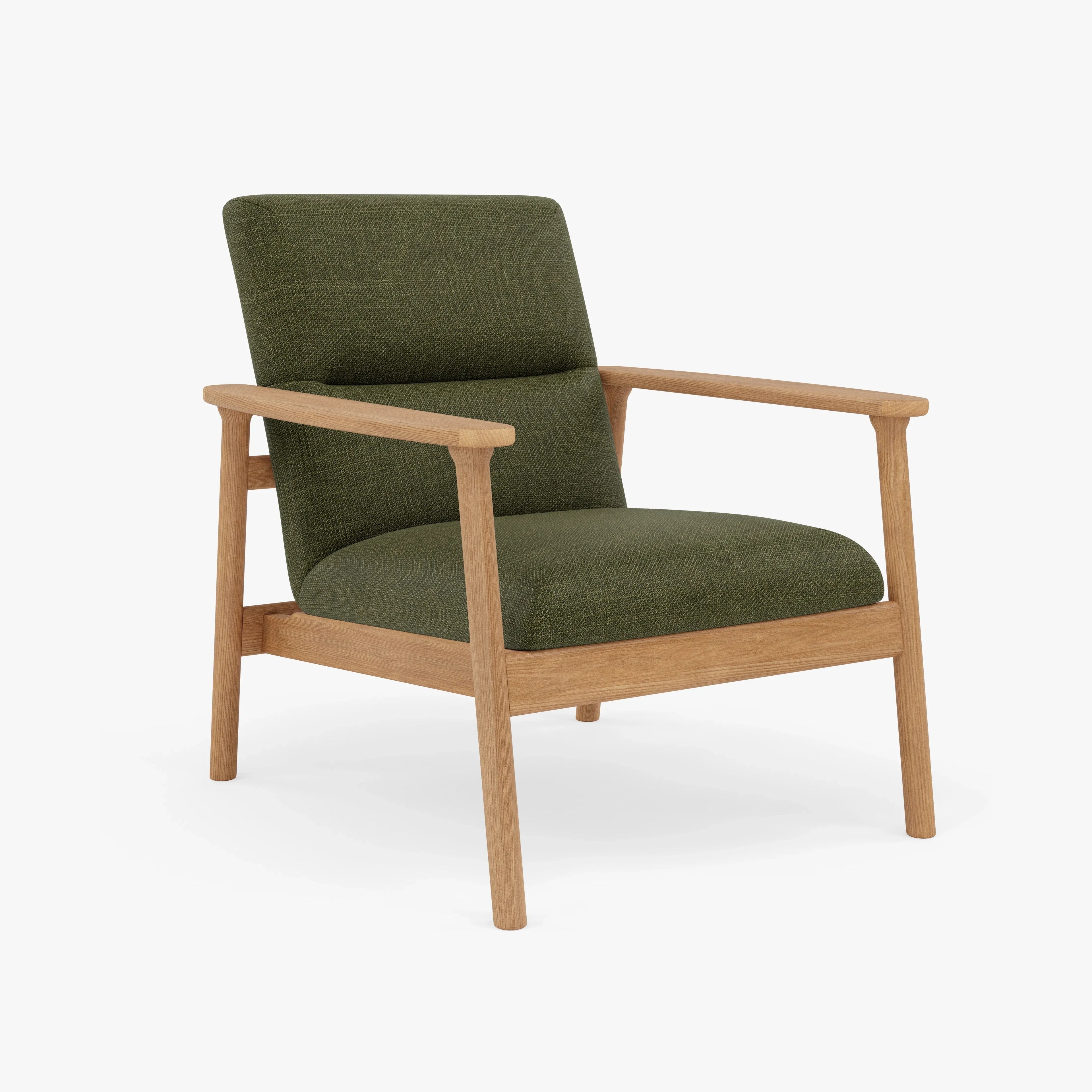 Mysa Armchair Alpine Green Fabric Solid American Oak