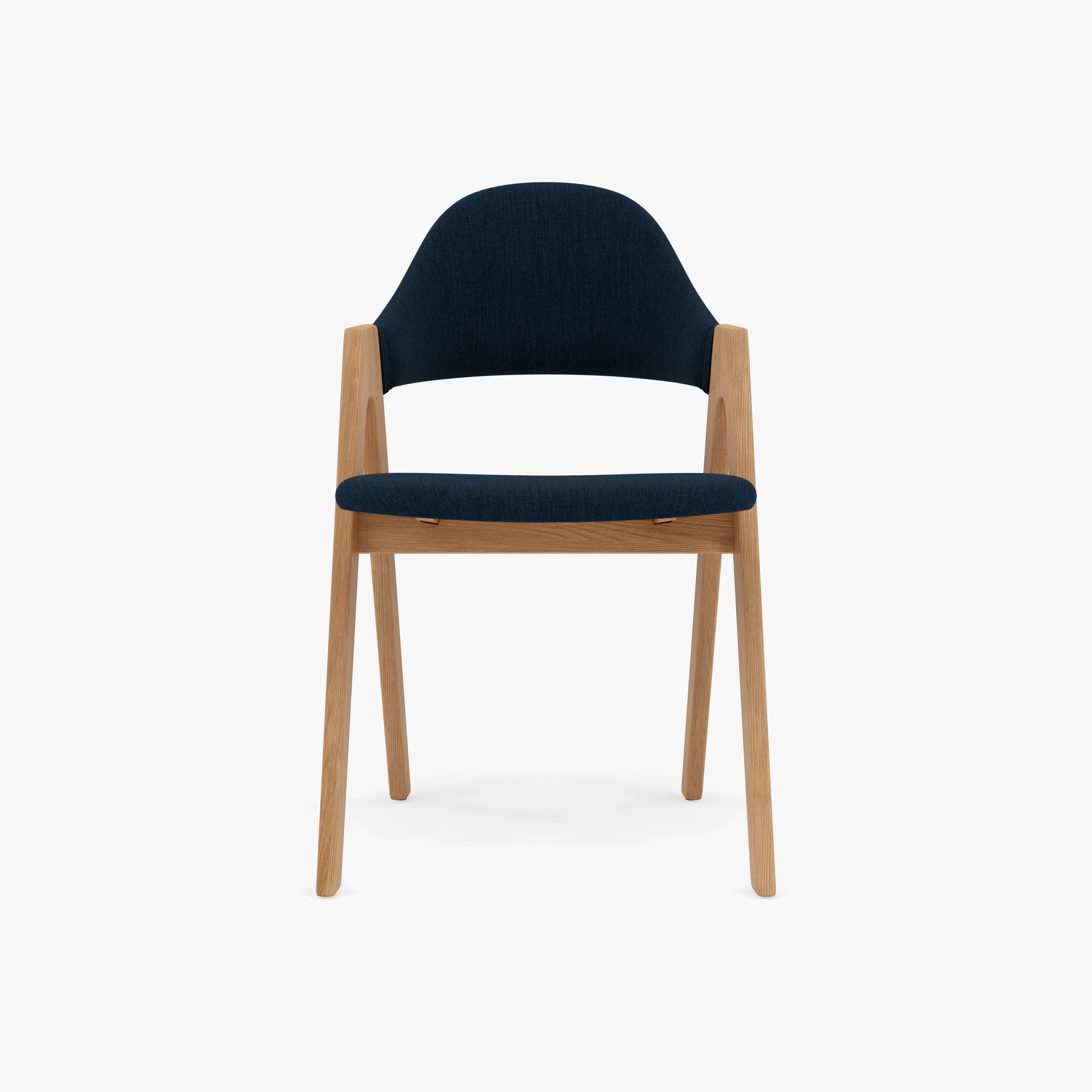 Nestor Dining Chair Midnight Blue Fabric Solid American Oak