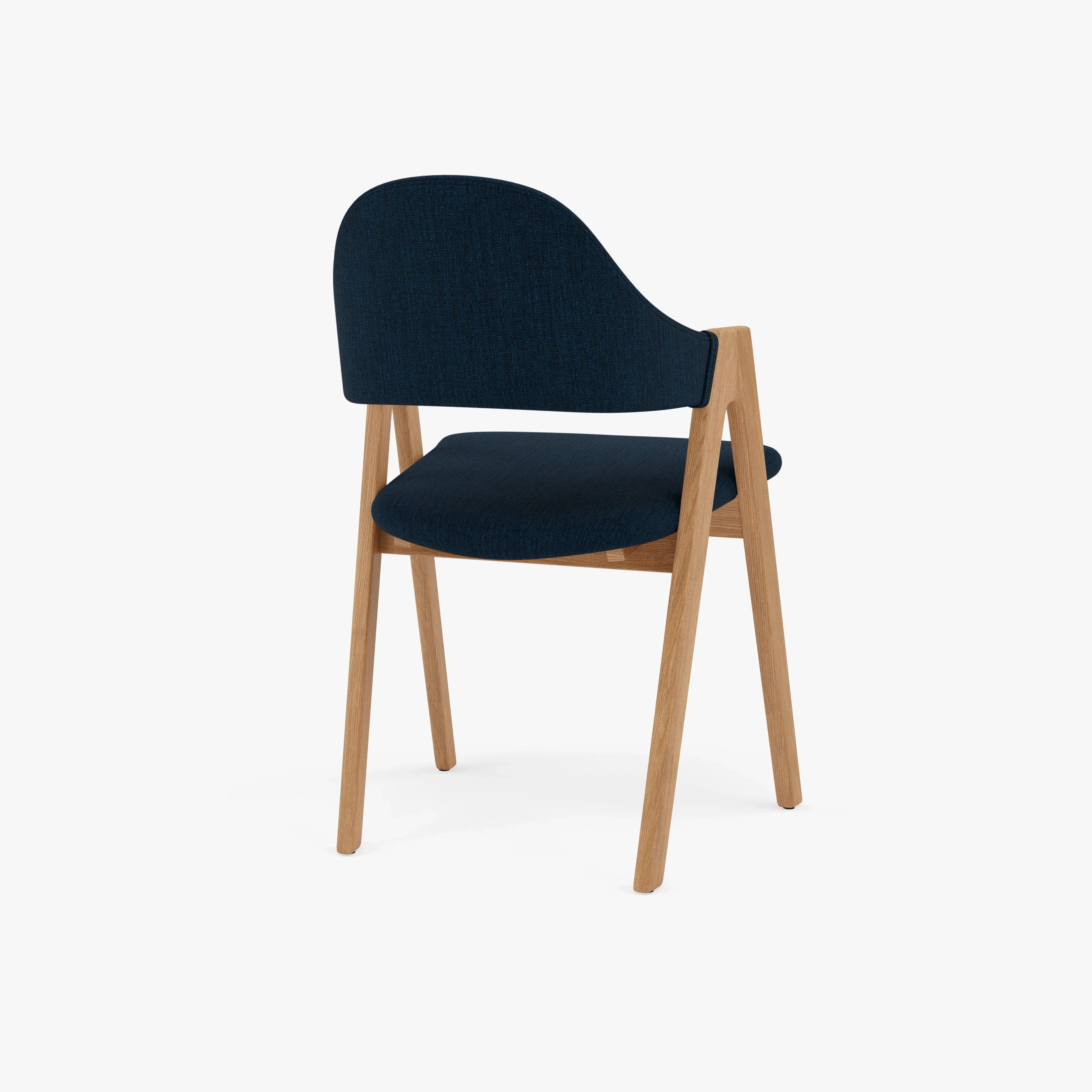 Nestor Dining Chair Midnight Blue Fabric Solid American Oak