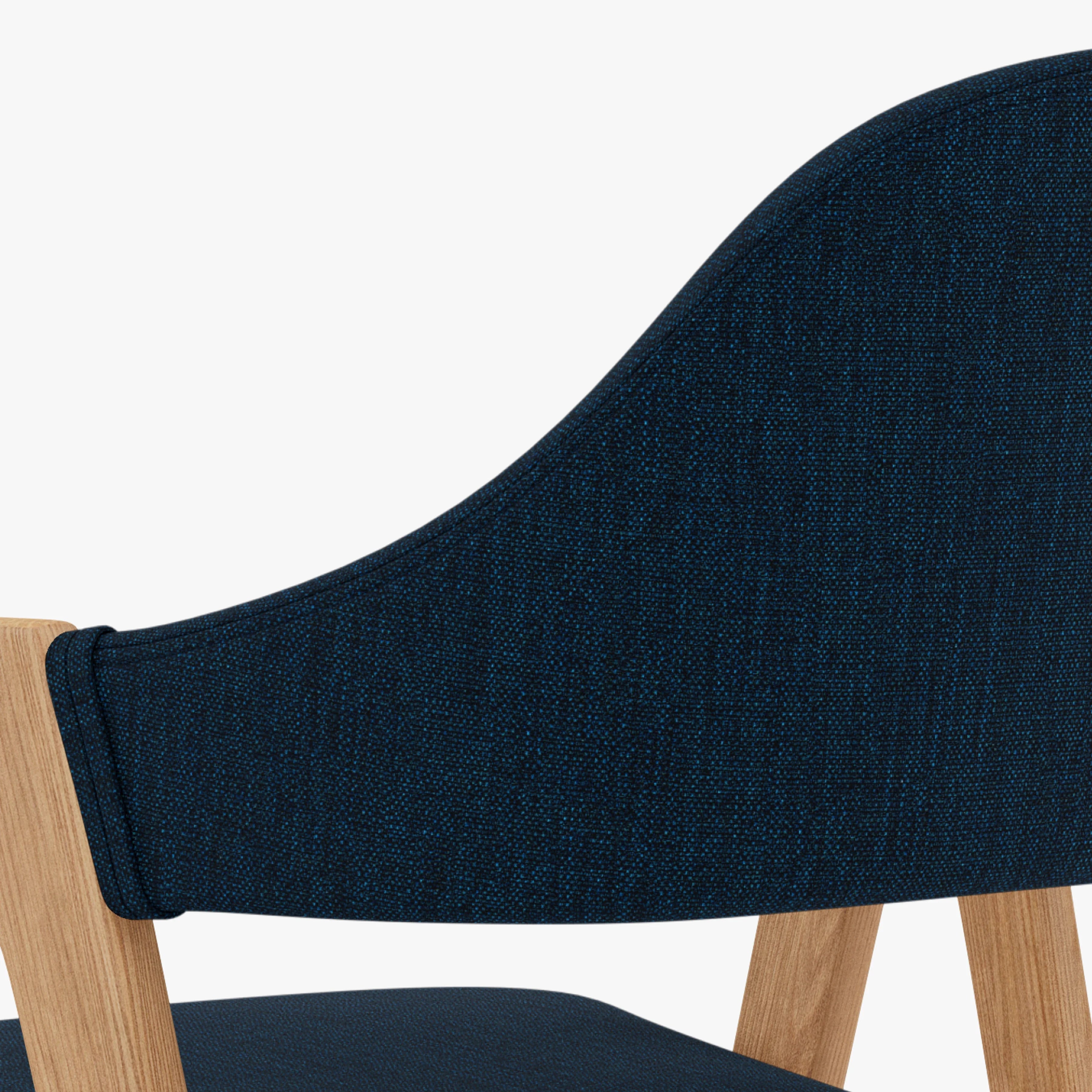 Nestor Dining Chair Midnight Blue Fabric Solid American Oak