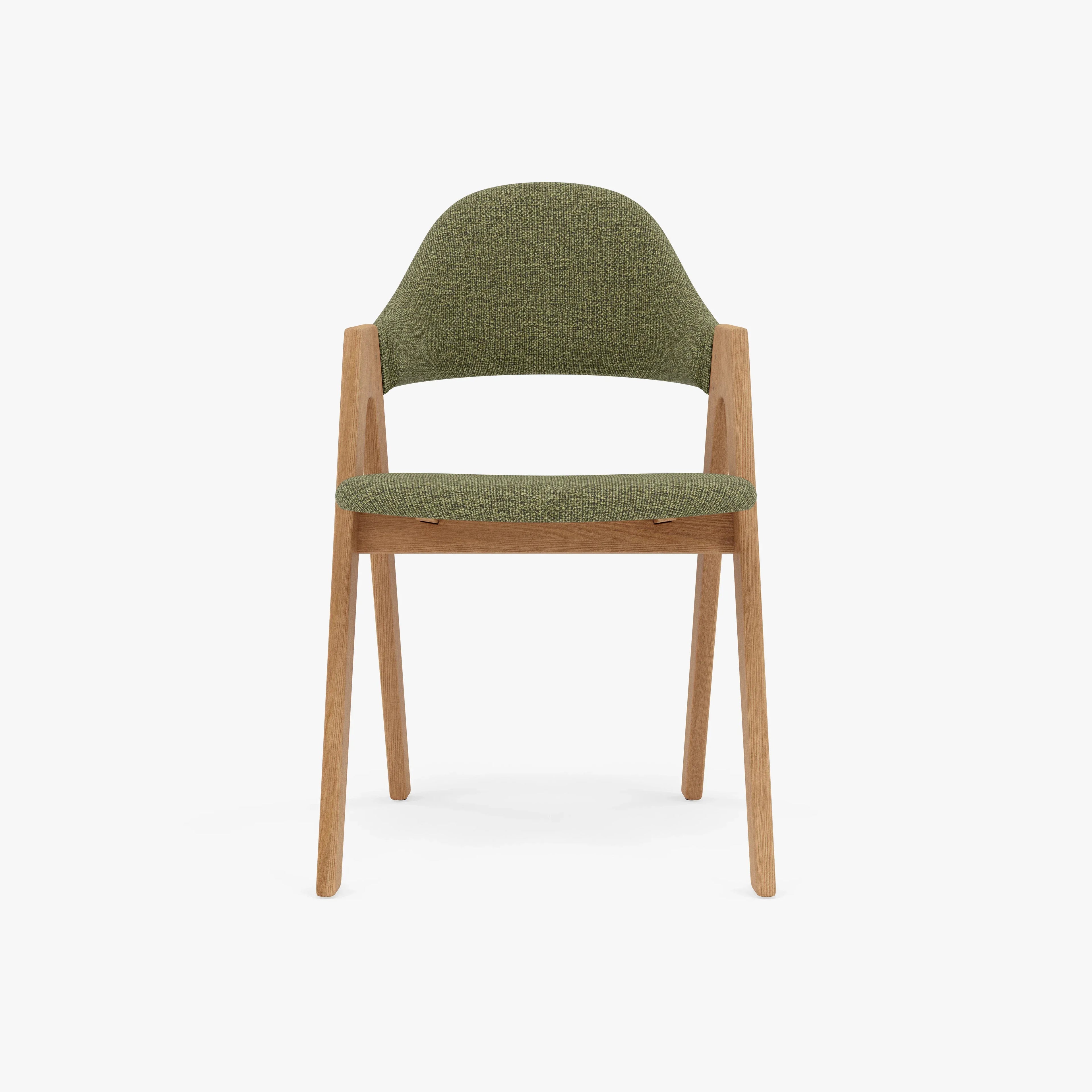 Nestor Dining Chair Sage Green Fabric Solid American Oak