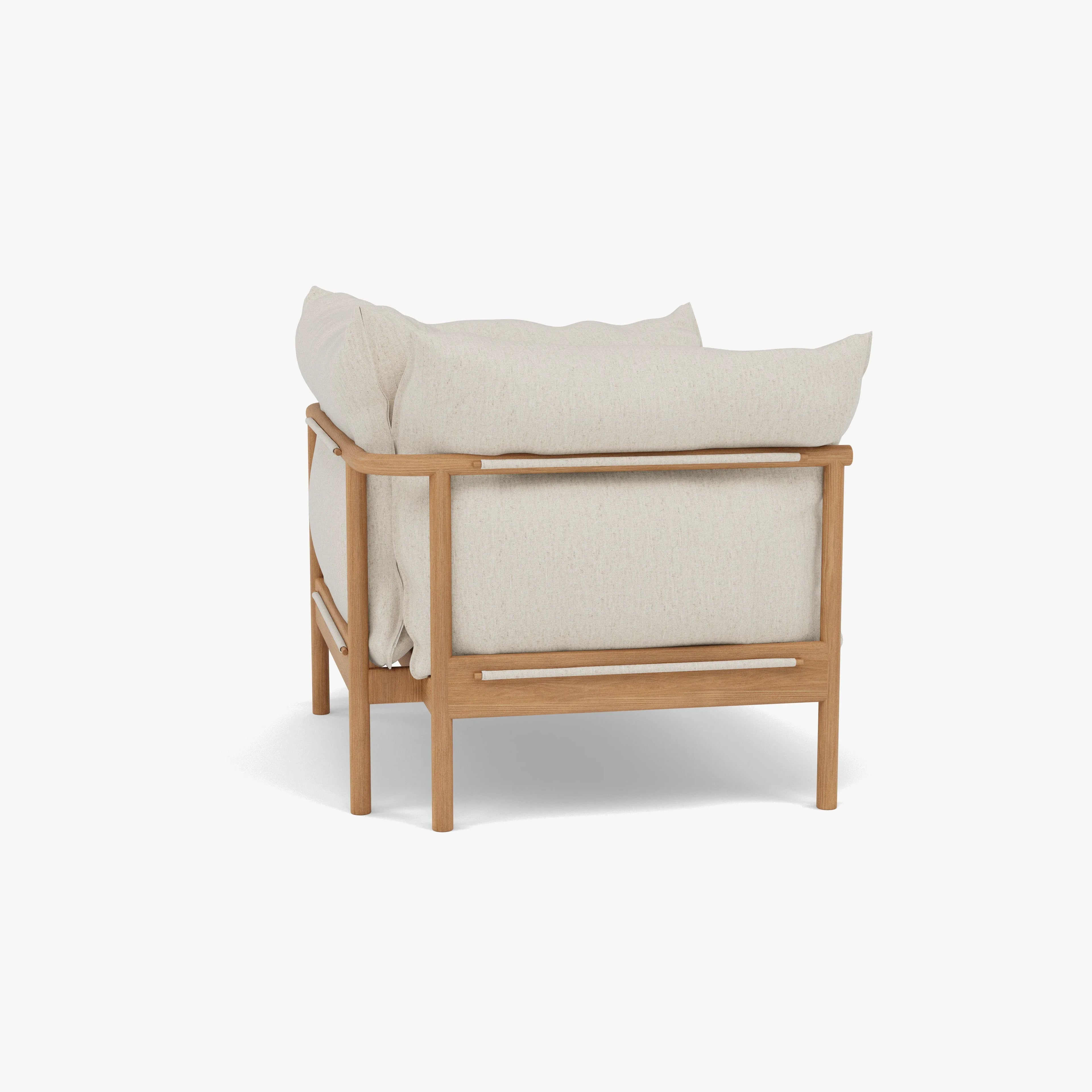 Olivia Armchair Sand Beige Velvet Solid American Oak