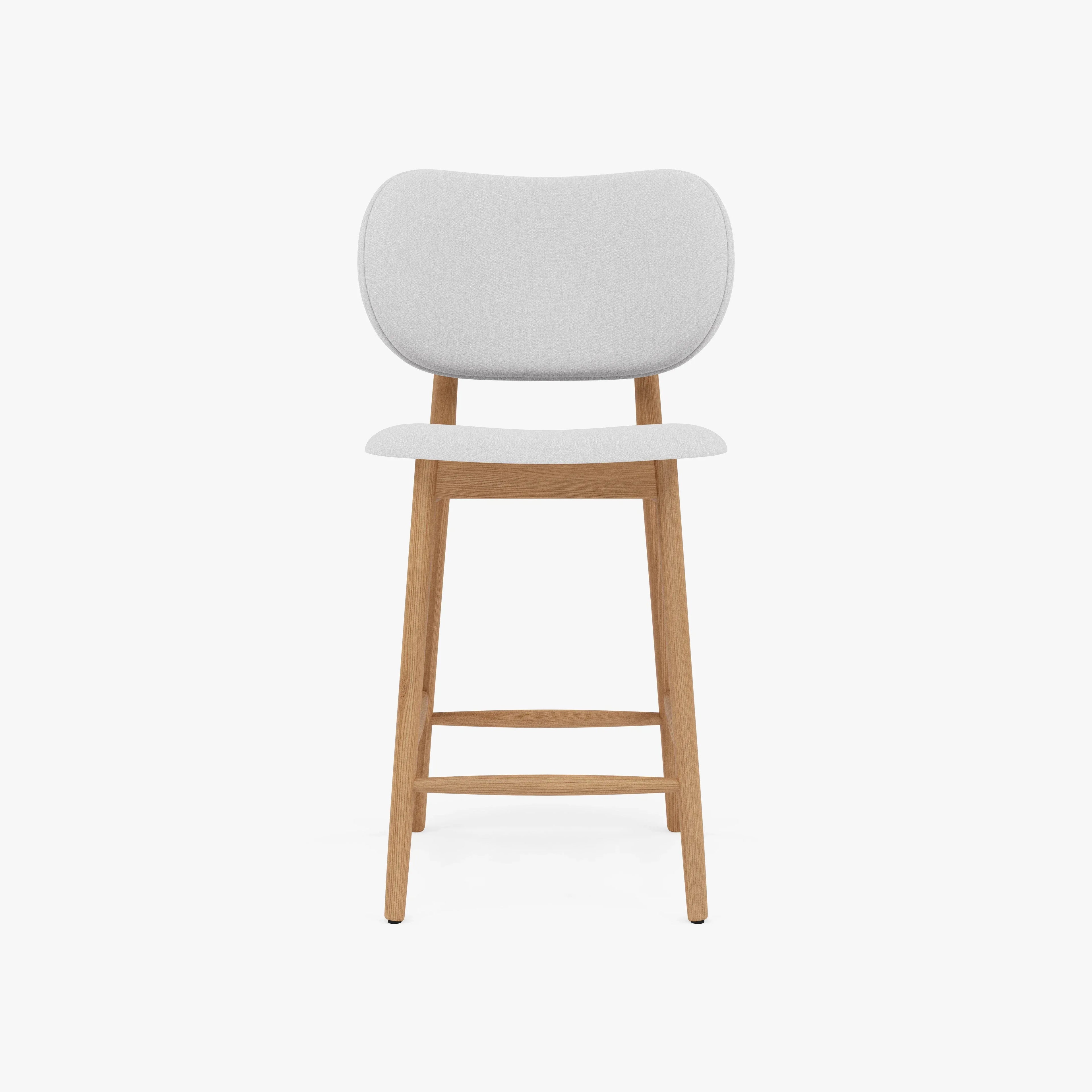 Olivia Counter Stool Dove Gray Fabric Solid American Oak