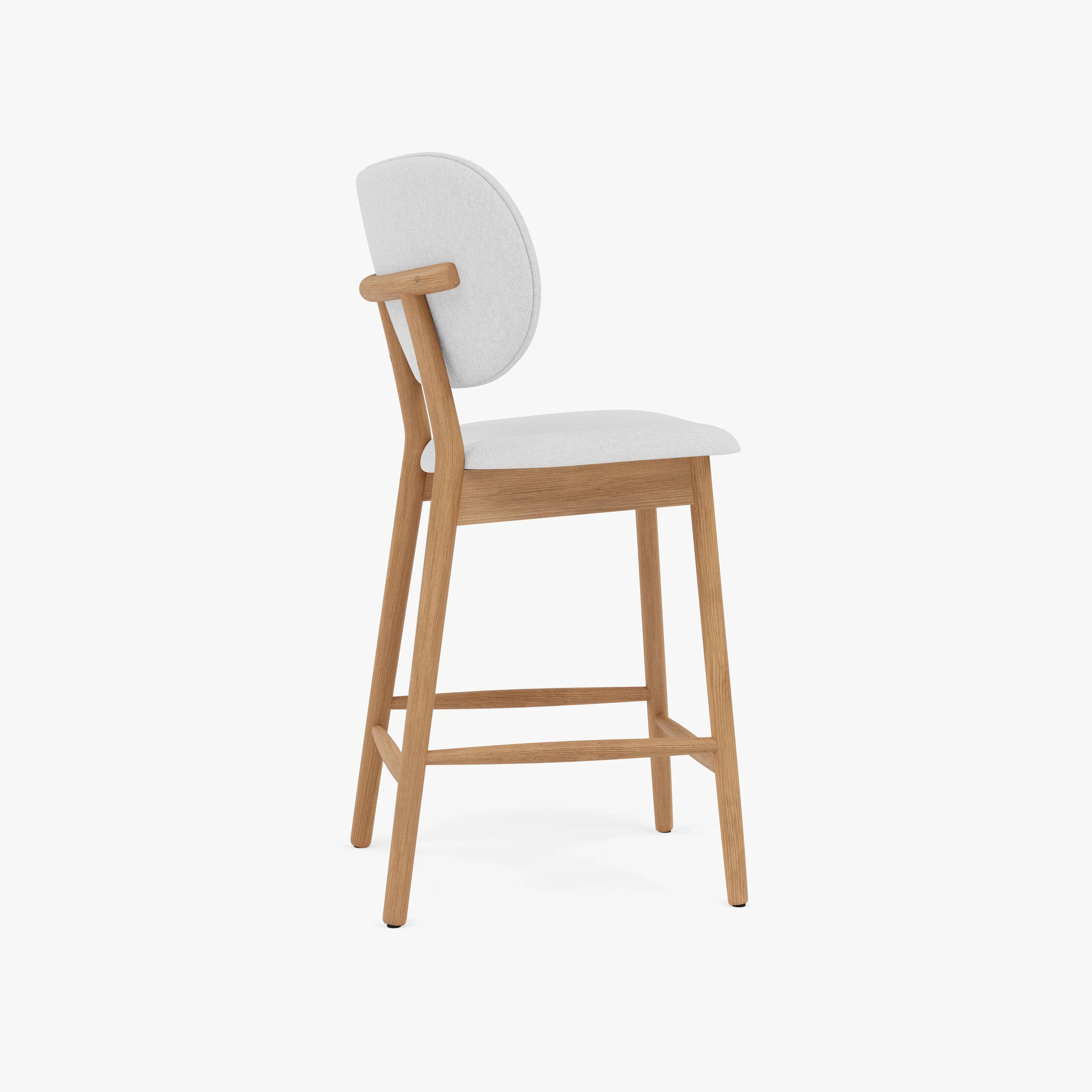 Olivia Counter Stool Dove Gray Fabric Solid American Oak