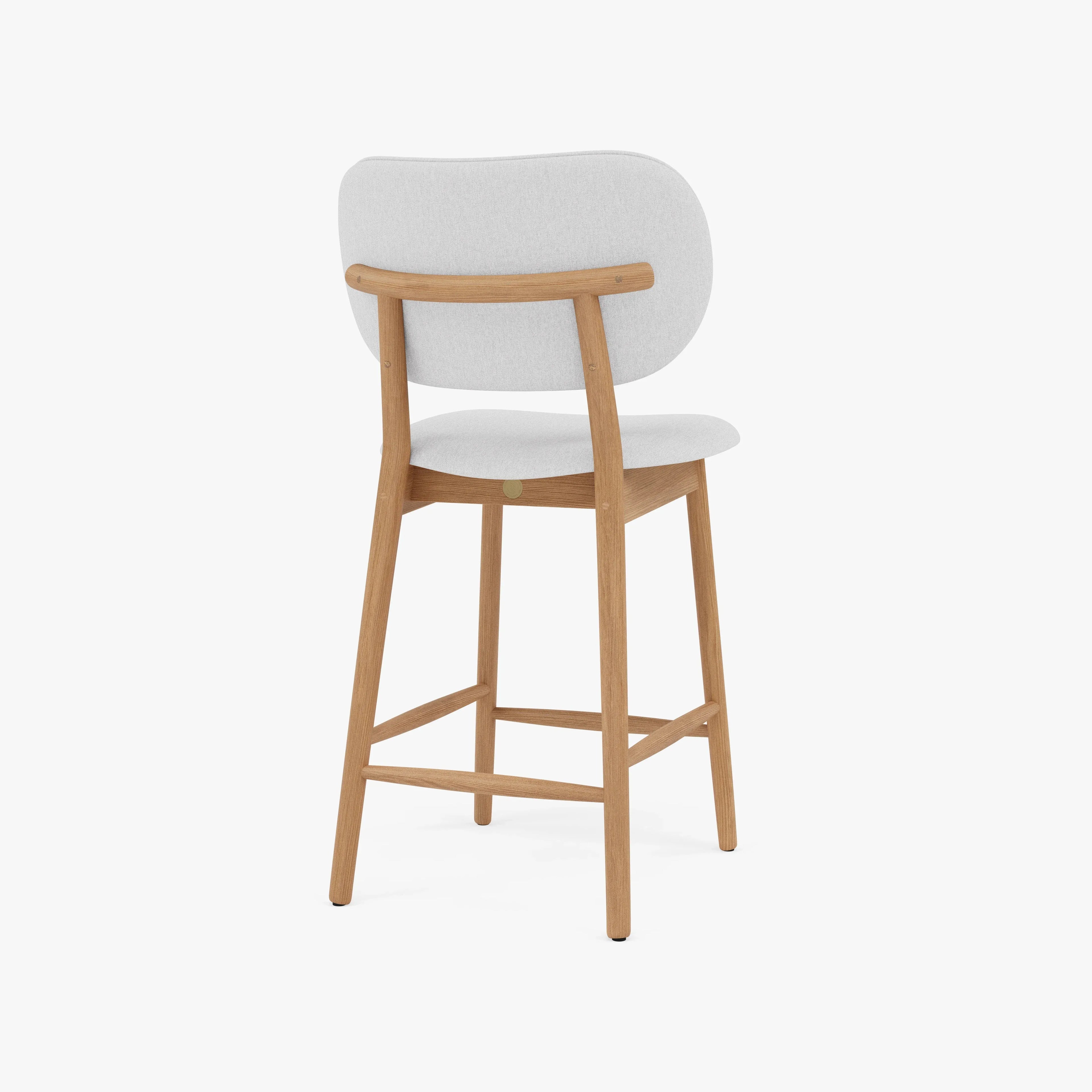 Olivia Counter Stool Dove Gray Fabric Solid American Oak