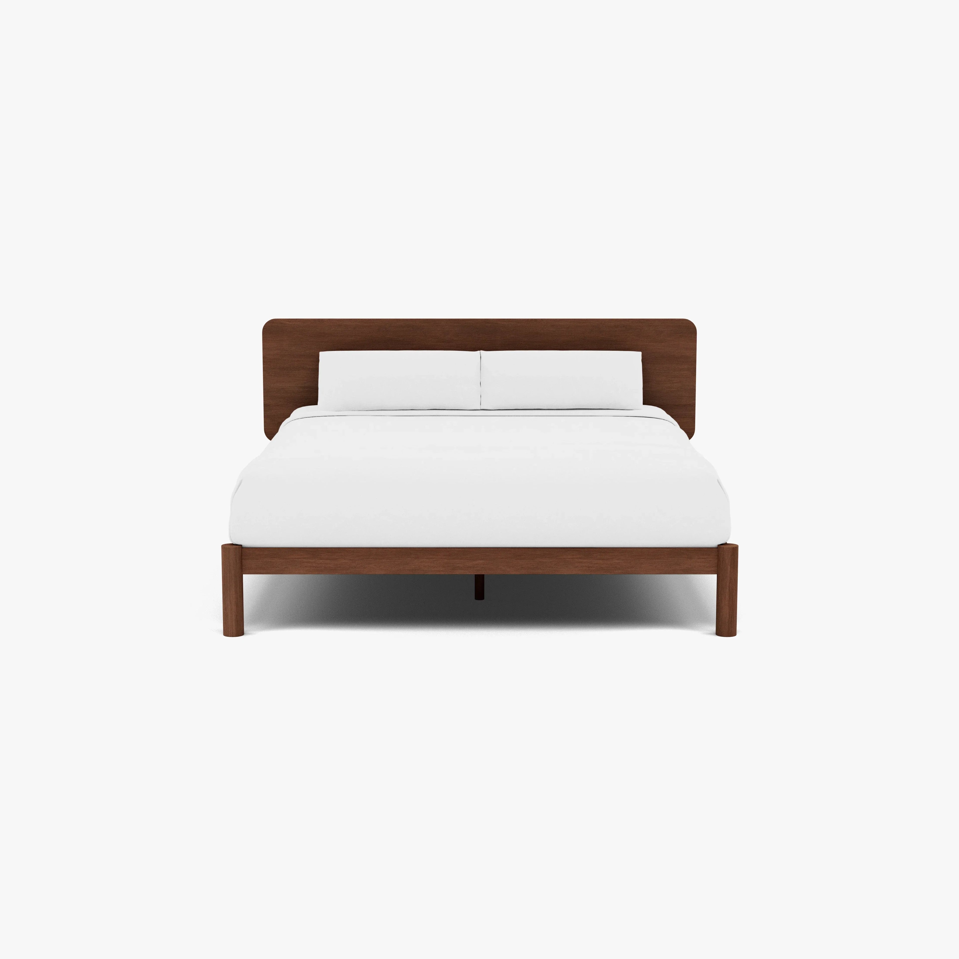 Olivia Bed Frame Rounded Headboard King Solid American Walnut