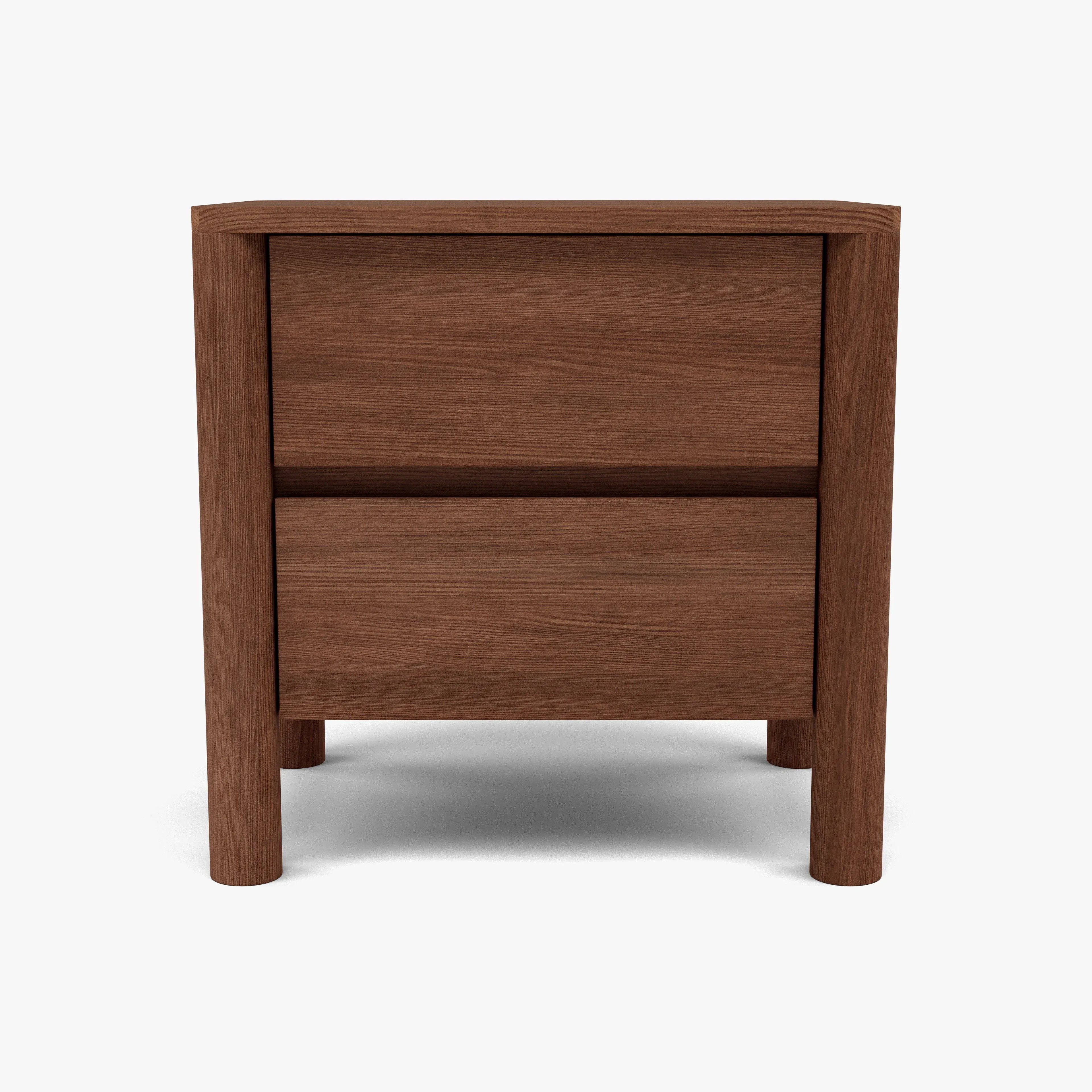 Olivia Nightstand 2 Drawers 22" x 16" Solid American Walnut