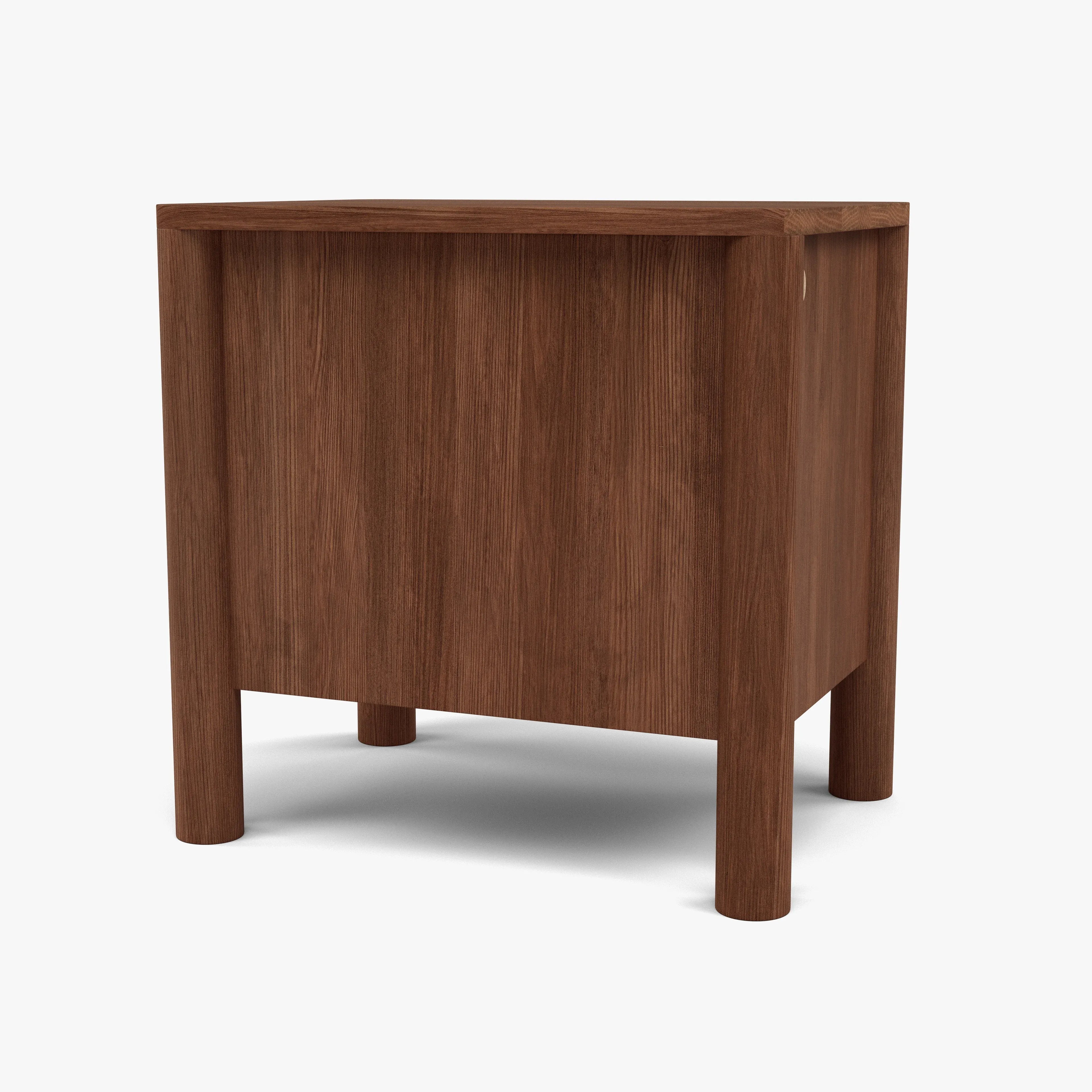 Olivia Nightstand 2 Drawers 22" x 16" Solid American Walnut