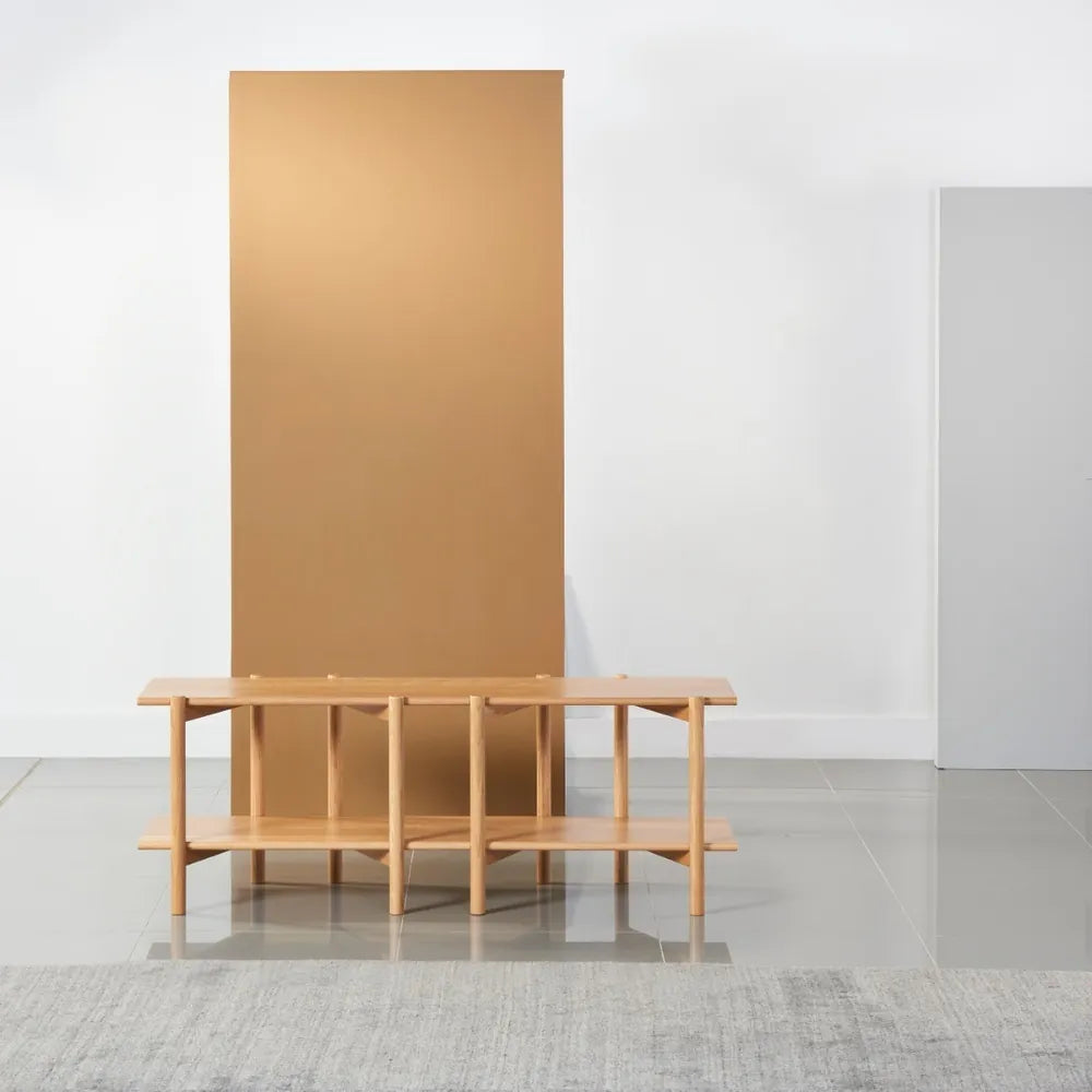 Olivia Modular Shelf Double 57" x 14" x 21" Solid American Oak