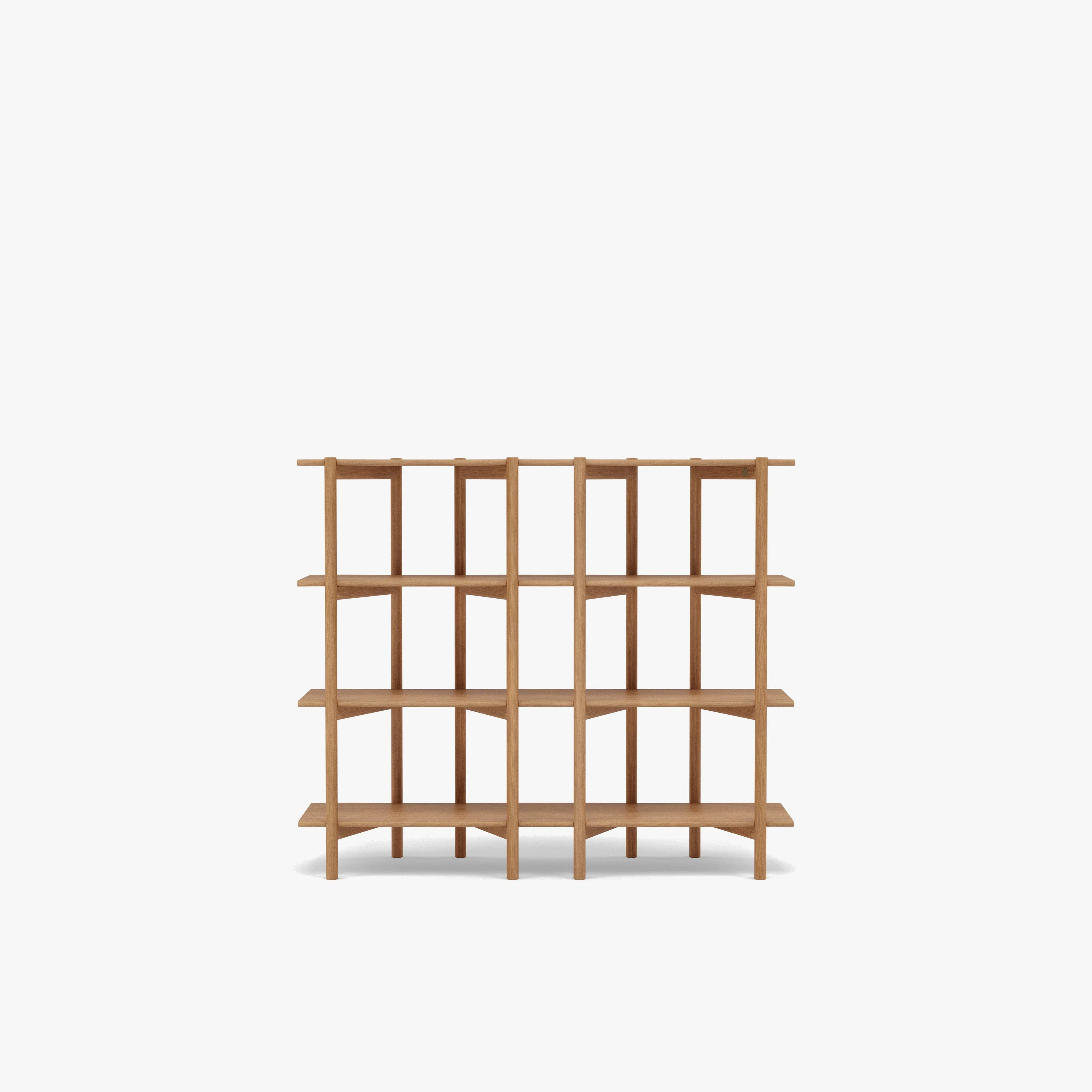 Olivia Modular Shelf Double 57" x 14" x 48" Solid American Oak