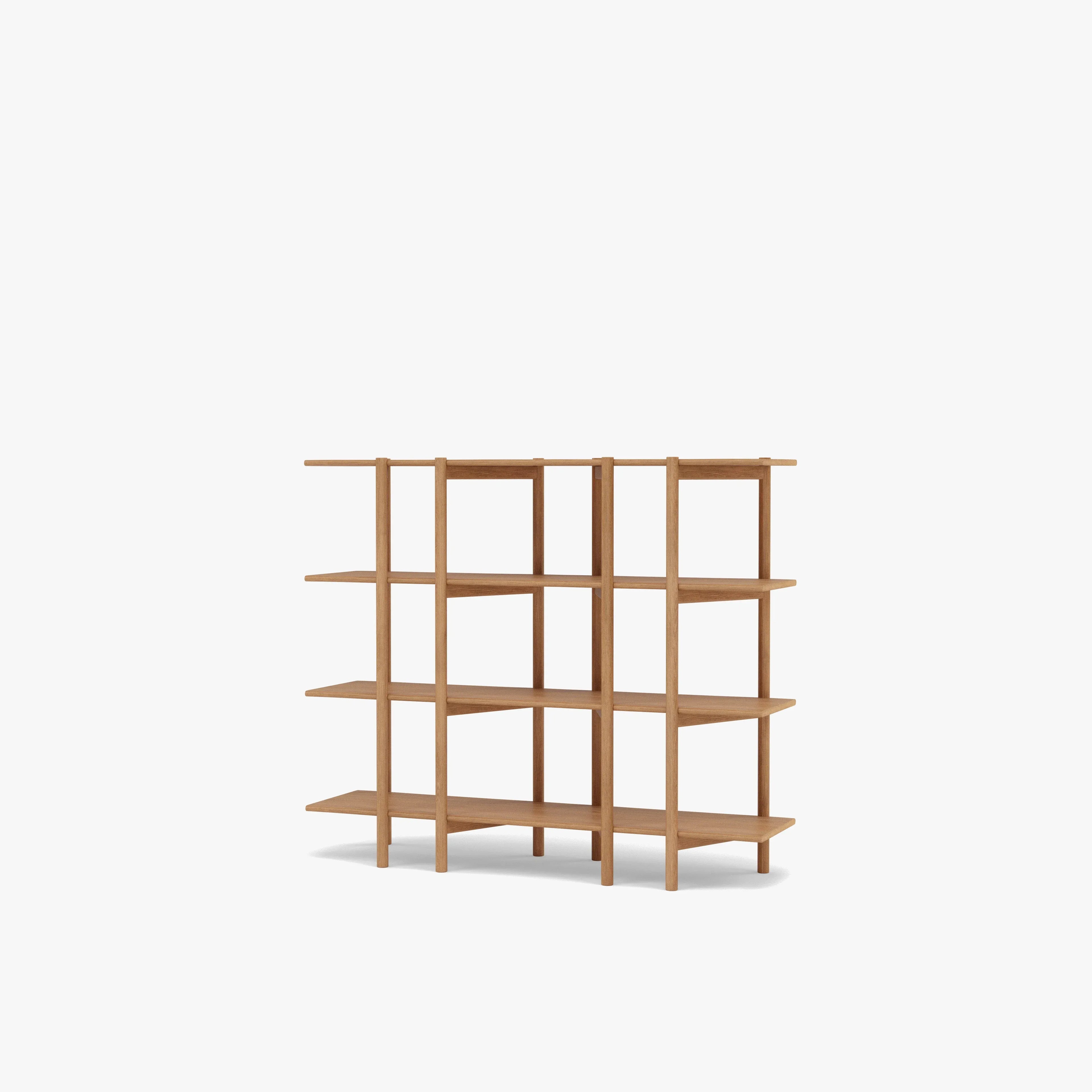 Olivia Modular Shelf Double 57" x 14" x 48" Solid American Oak