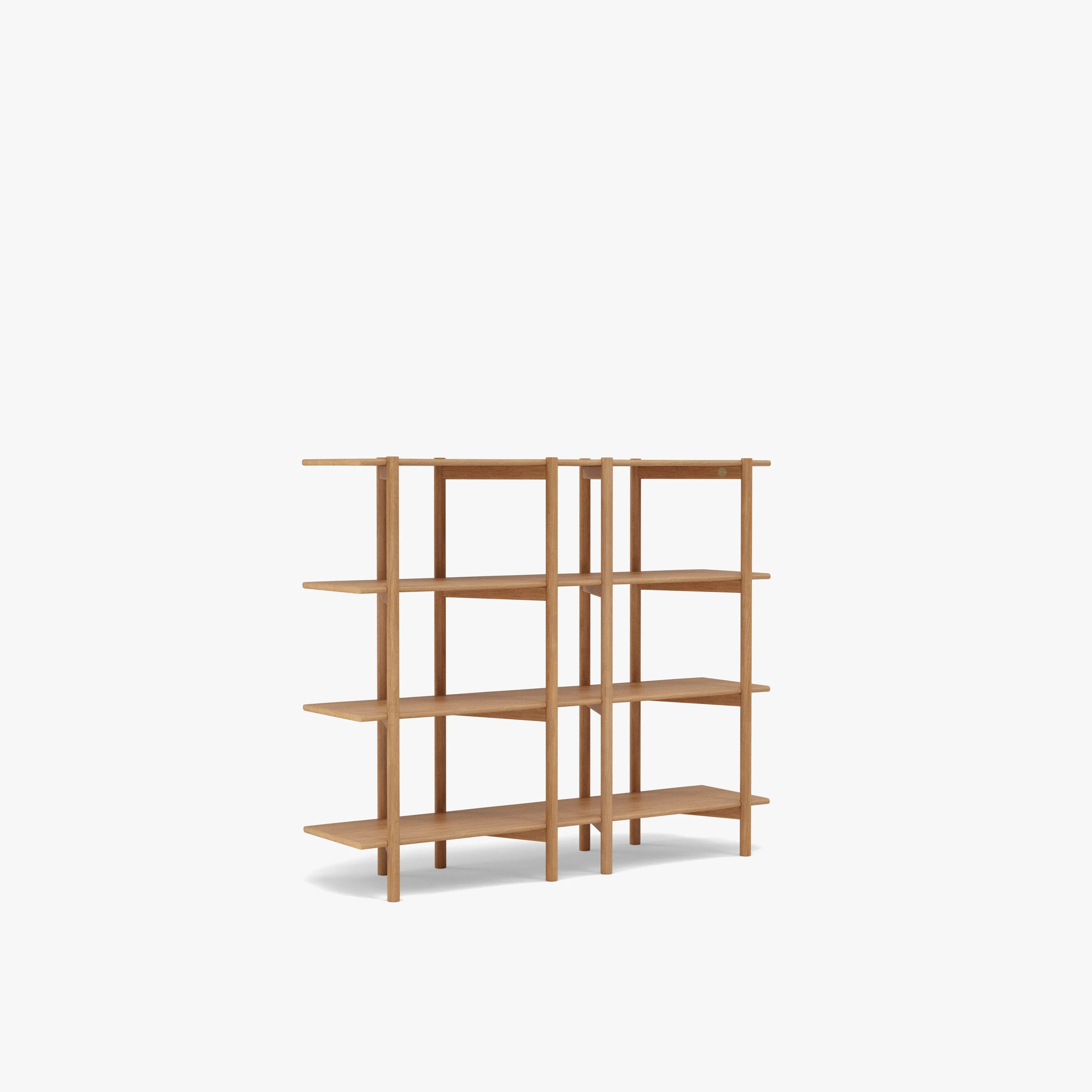 Olivia Modular Shelf Double 57" x 14" x 48" Solid American Oak