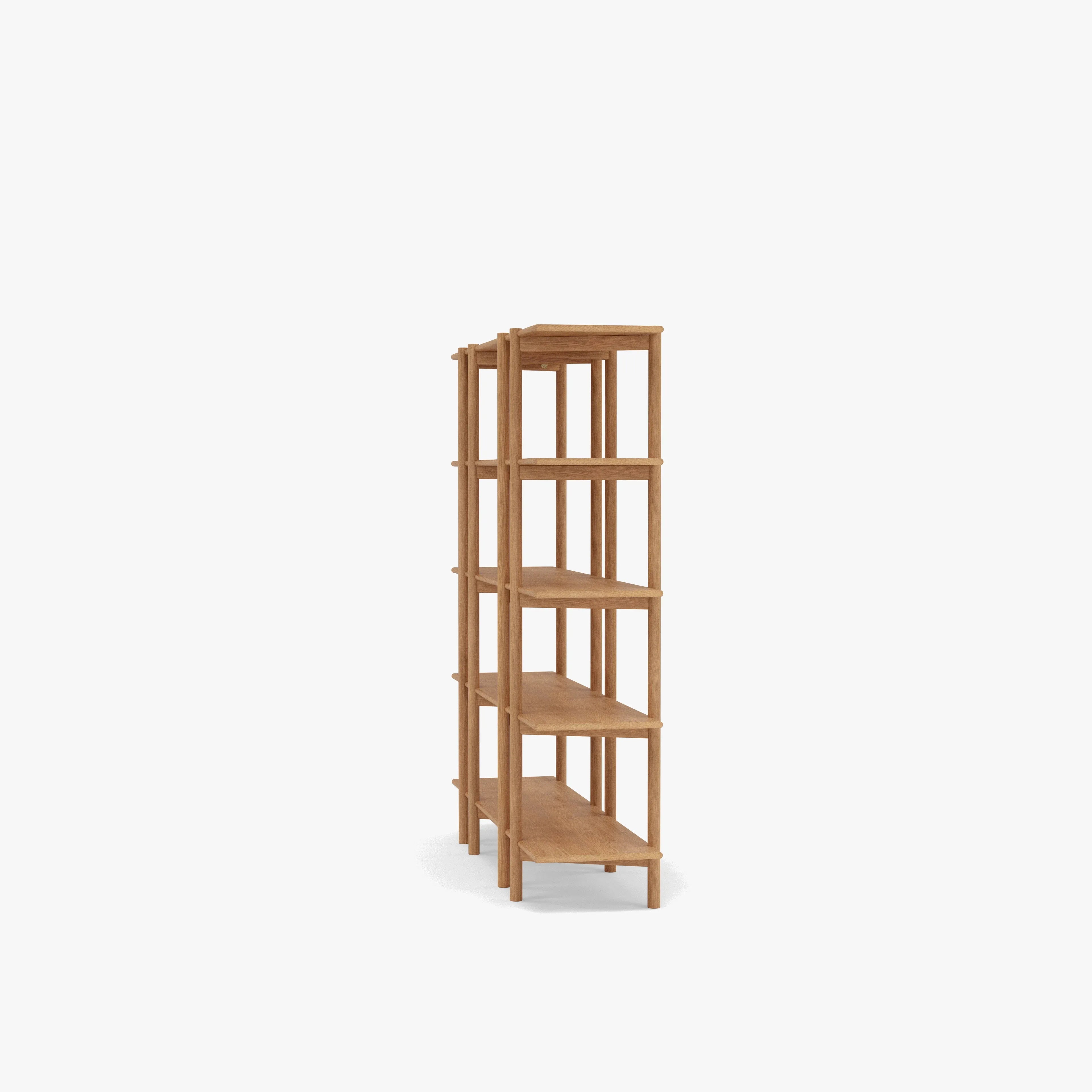 Olivia Modular Shelf Double 57" x 14" x 62" Solid American Oak