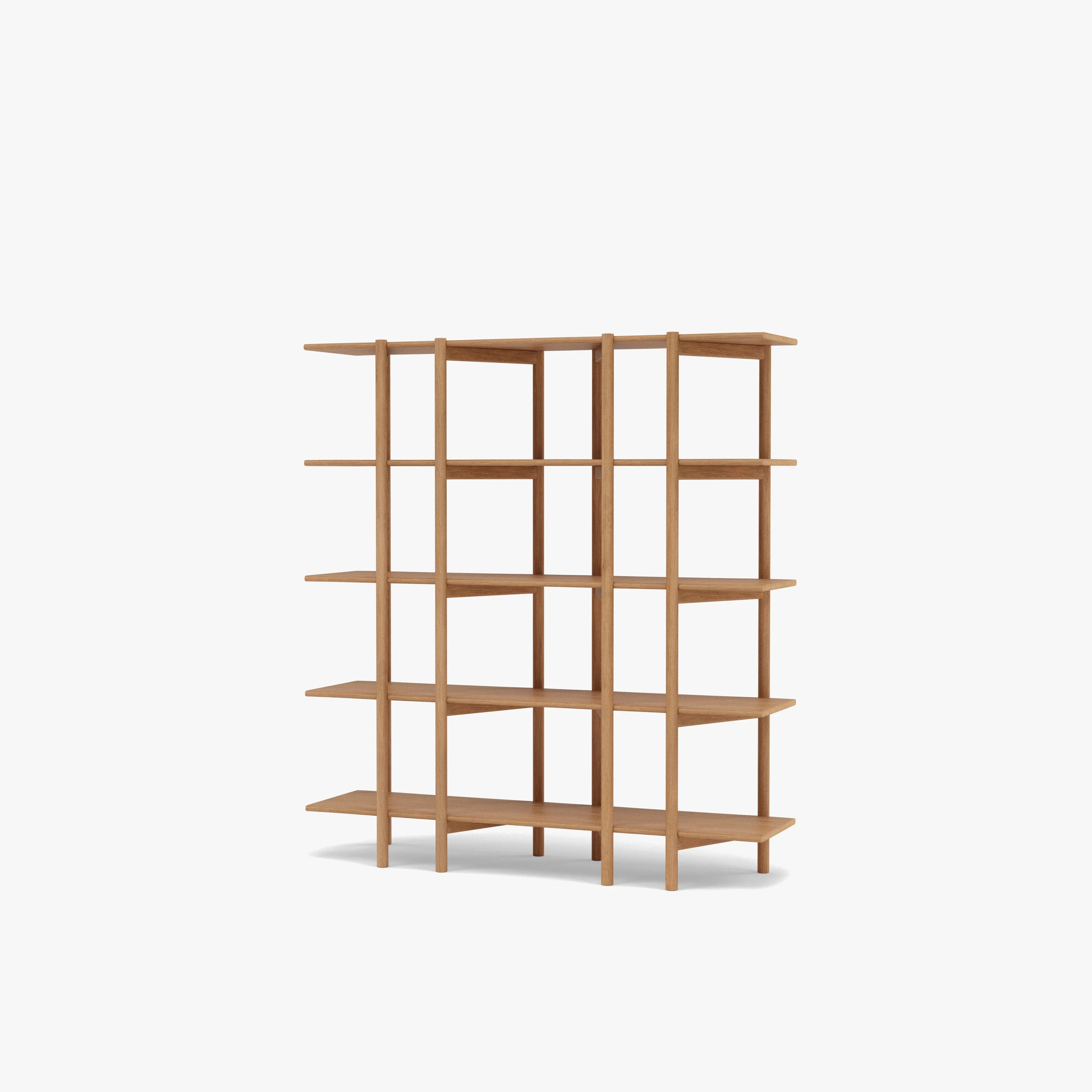 Olivia Modular Shelf Double 57" x 14" x 62" Solid American Oak