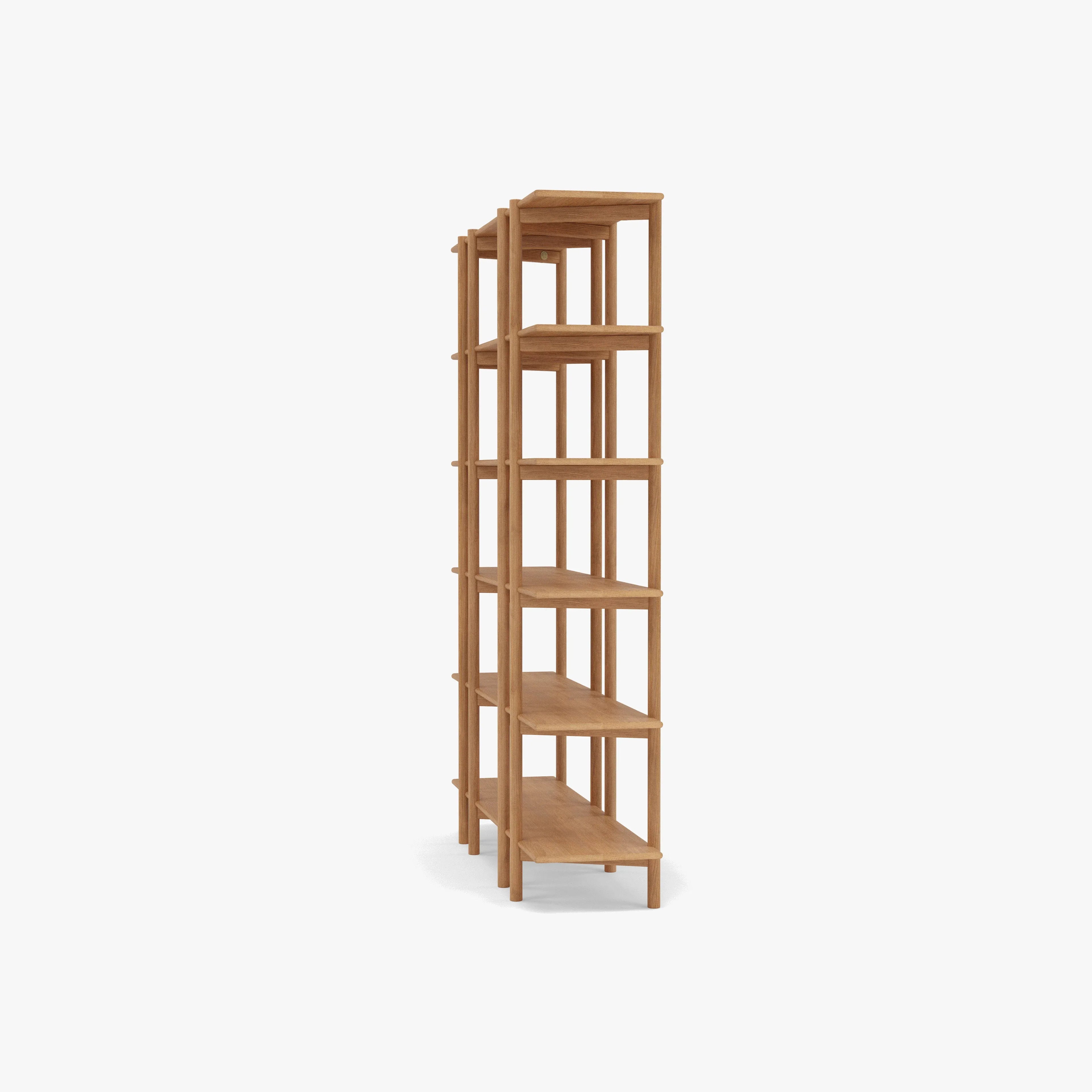 Olivia Modular Shelf Double 57" x 14" x 76" Solid American Oak