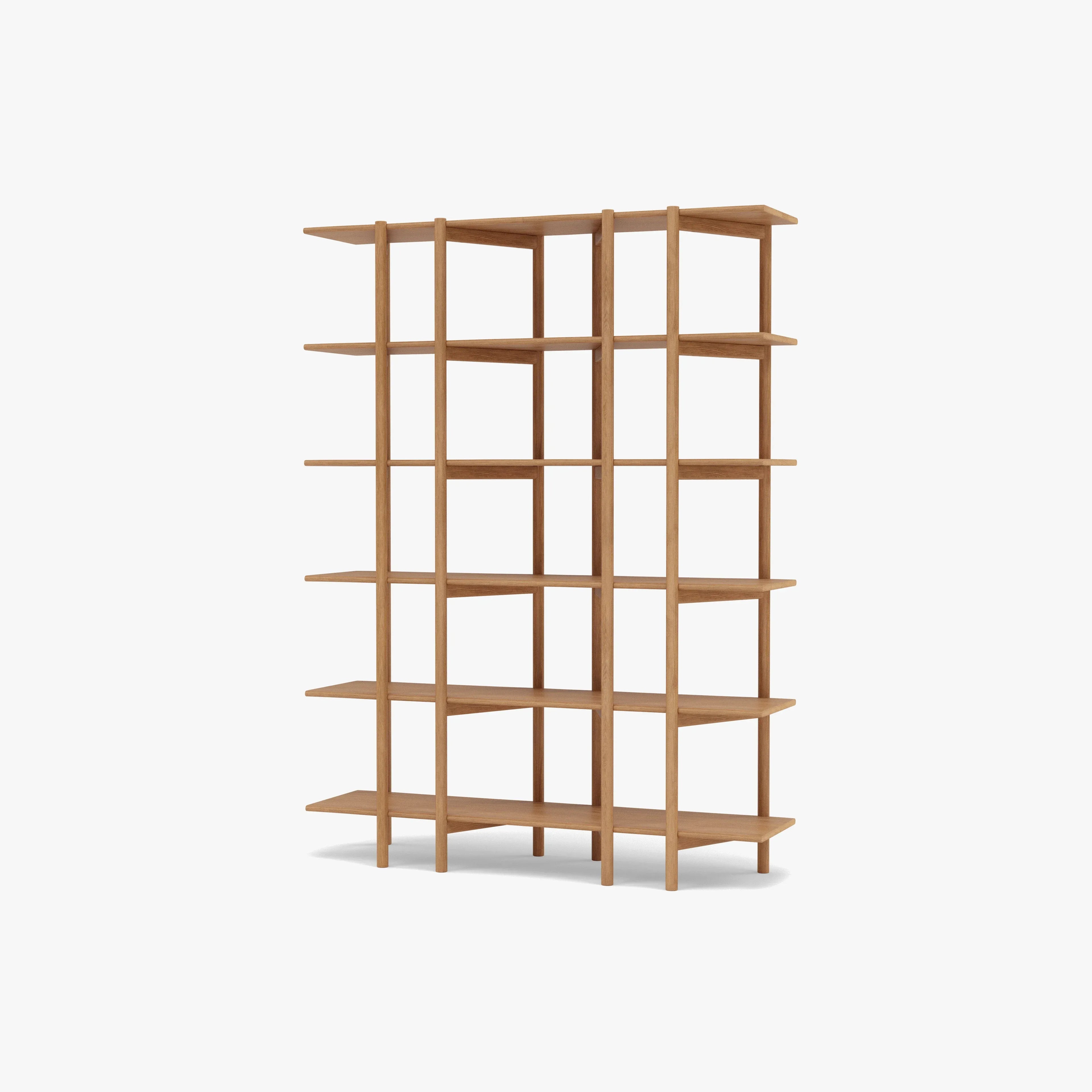 Olivia Modular Shelf Double 57" x 14" x 76" Solid American Oak