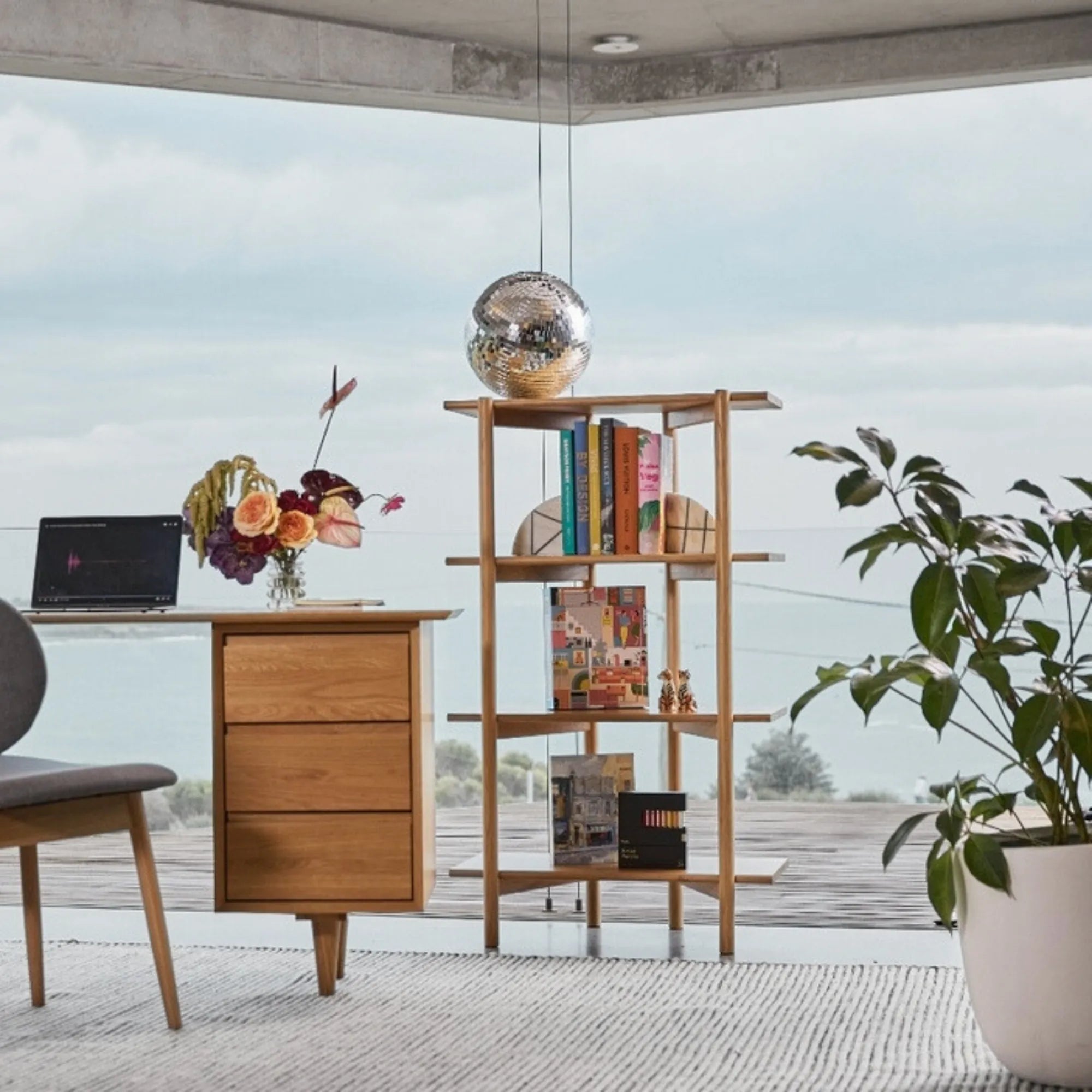 Olivia Modular Shelf Single 28" x 14" x 48" Solid American Oak