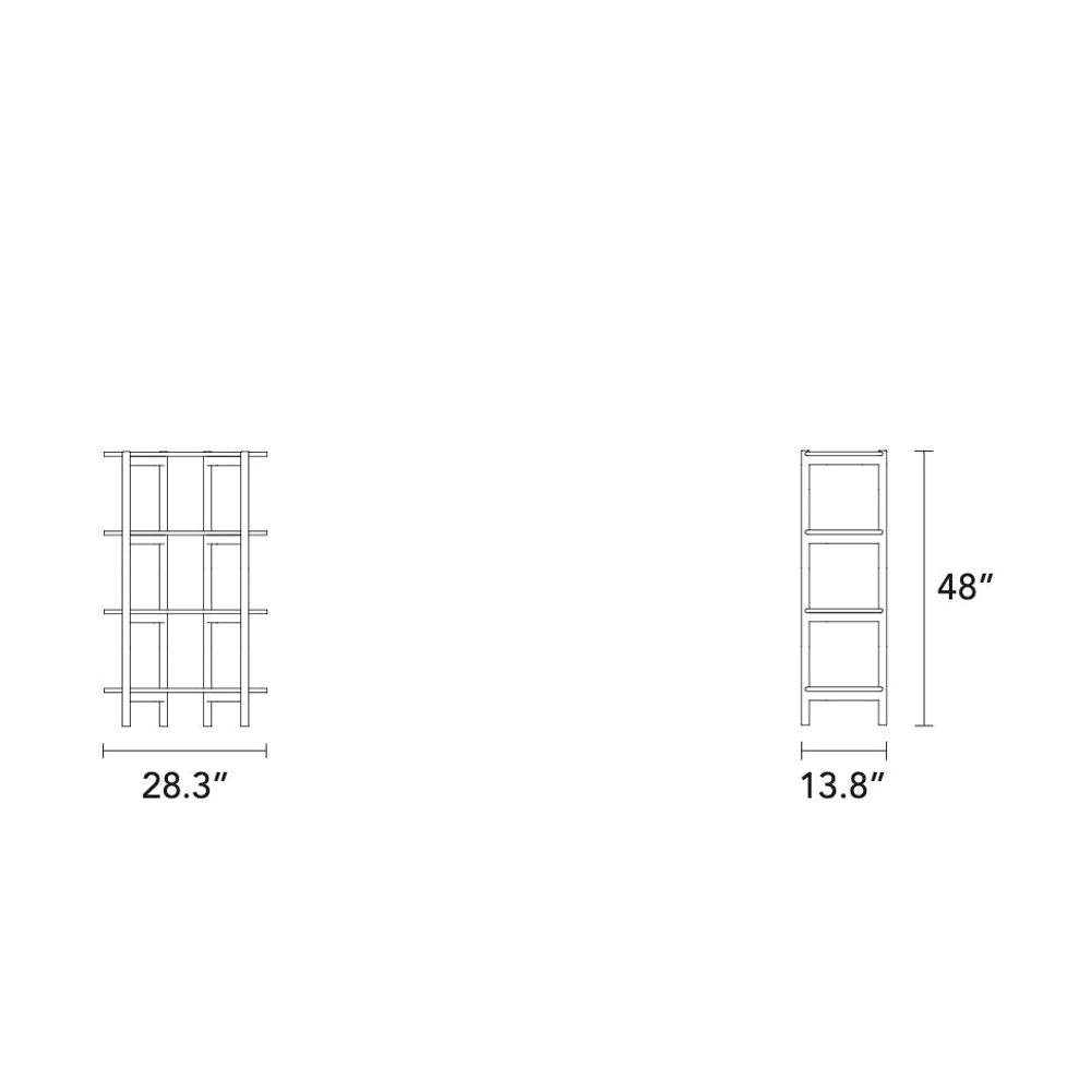 Olivia Modular Shelf Single 28" x 14" x 48" Solid American Oak