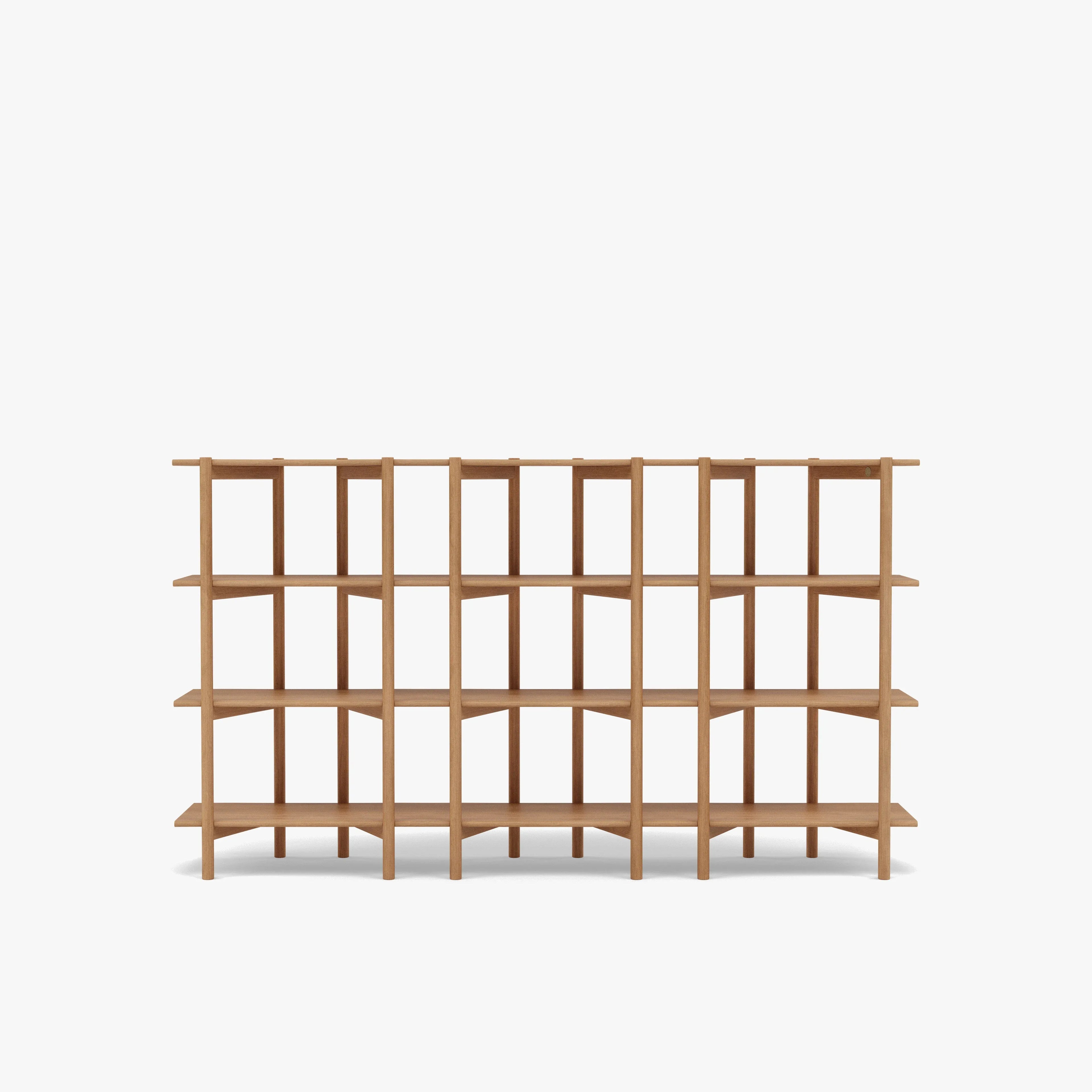 Olivia Modular Shelf Triple 85" x 14" x 48" Solid American Oak