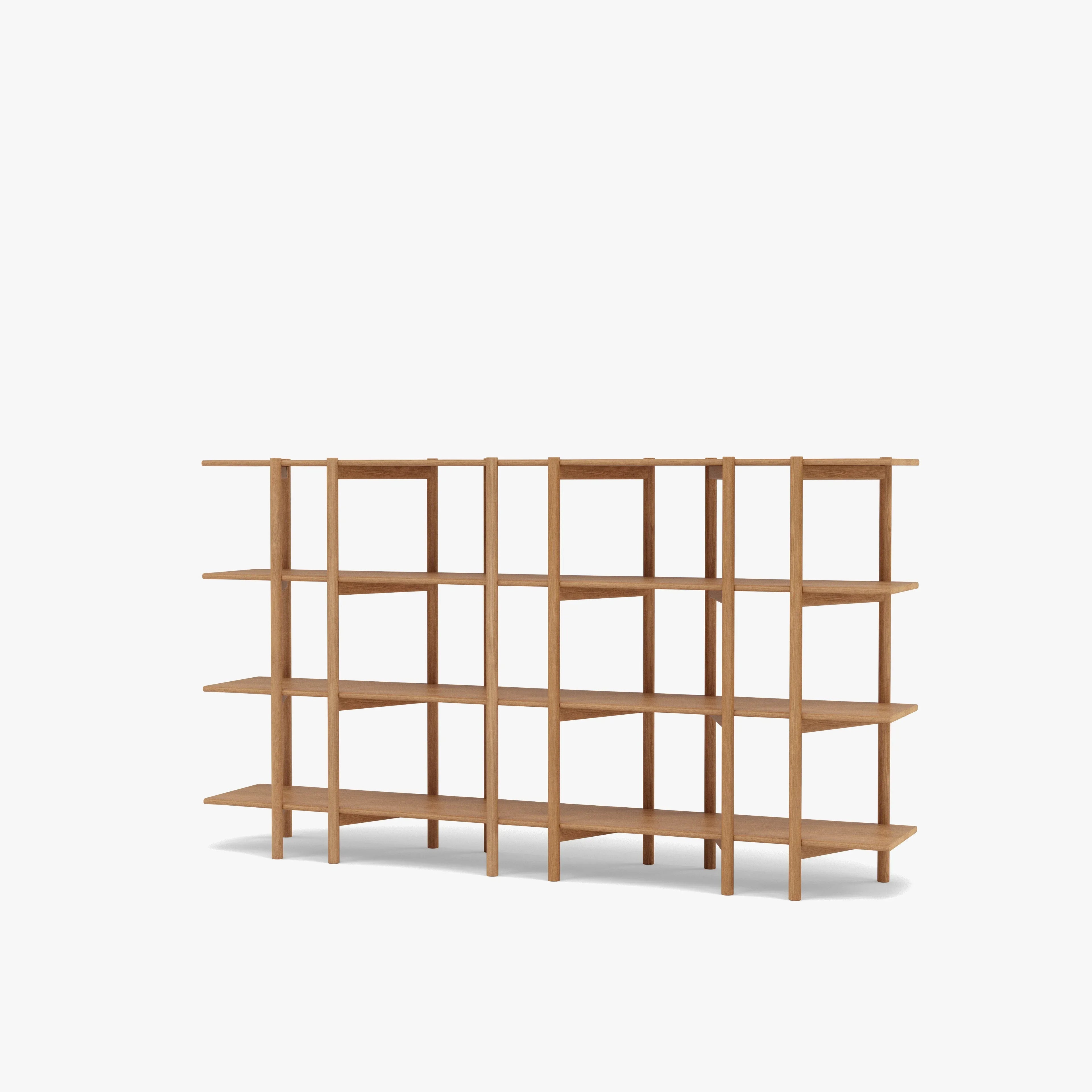 Olivia Modular Shelf Triple 85" x 14" x 48" Solid American Oak