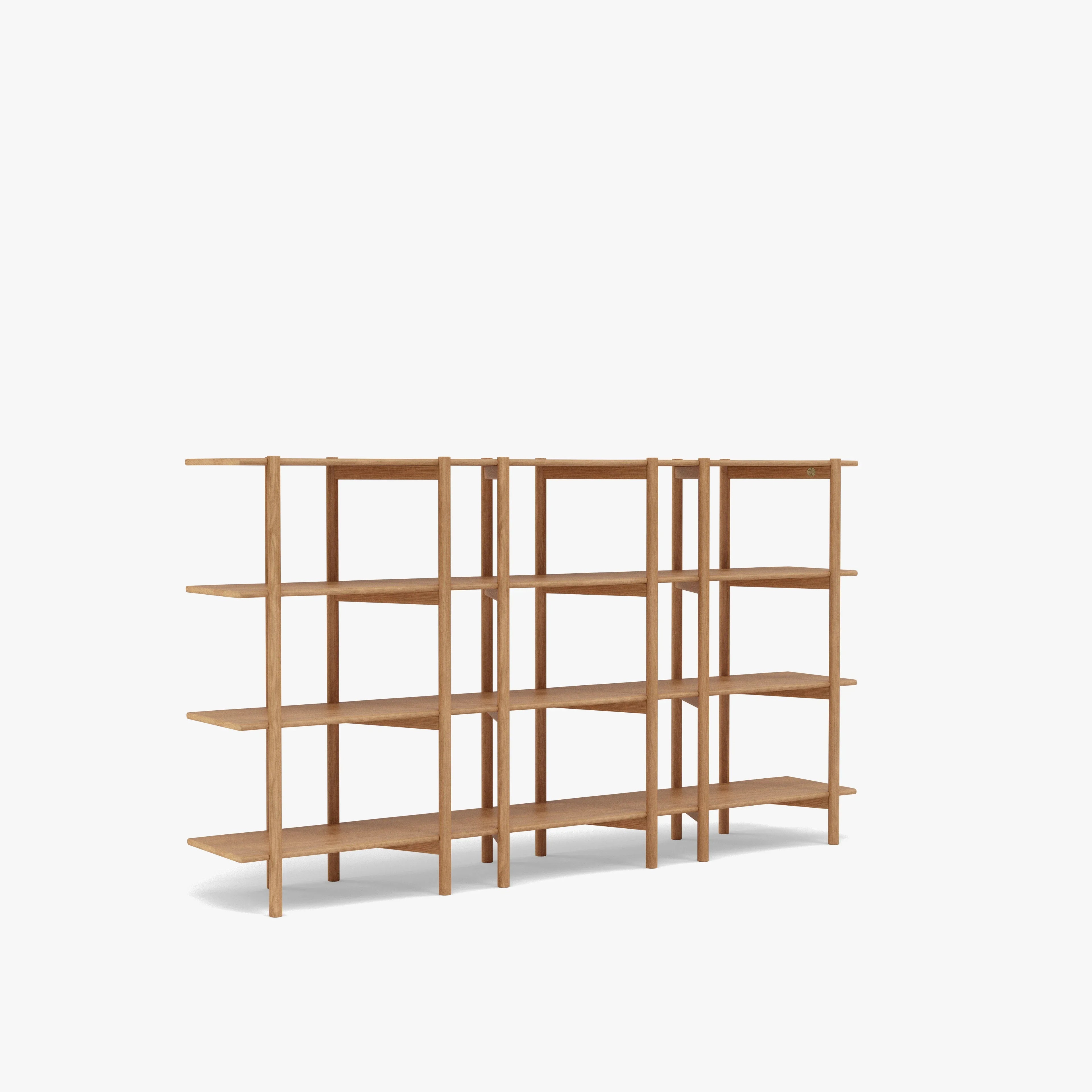 Olivia Modular Shelf Triple 85" x 14" x 48" Solid American Oak
