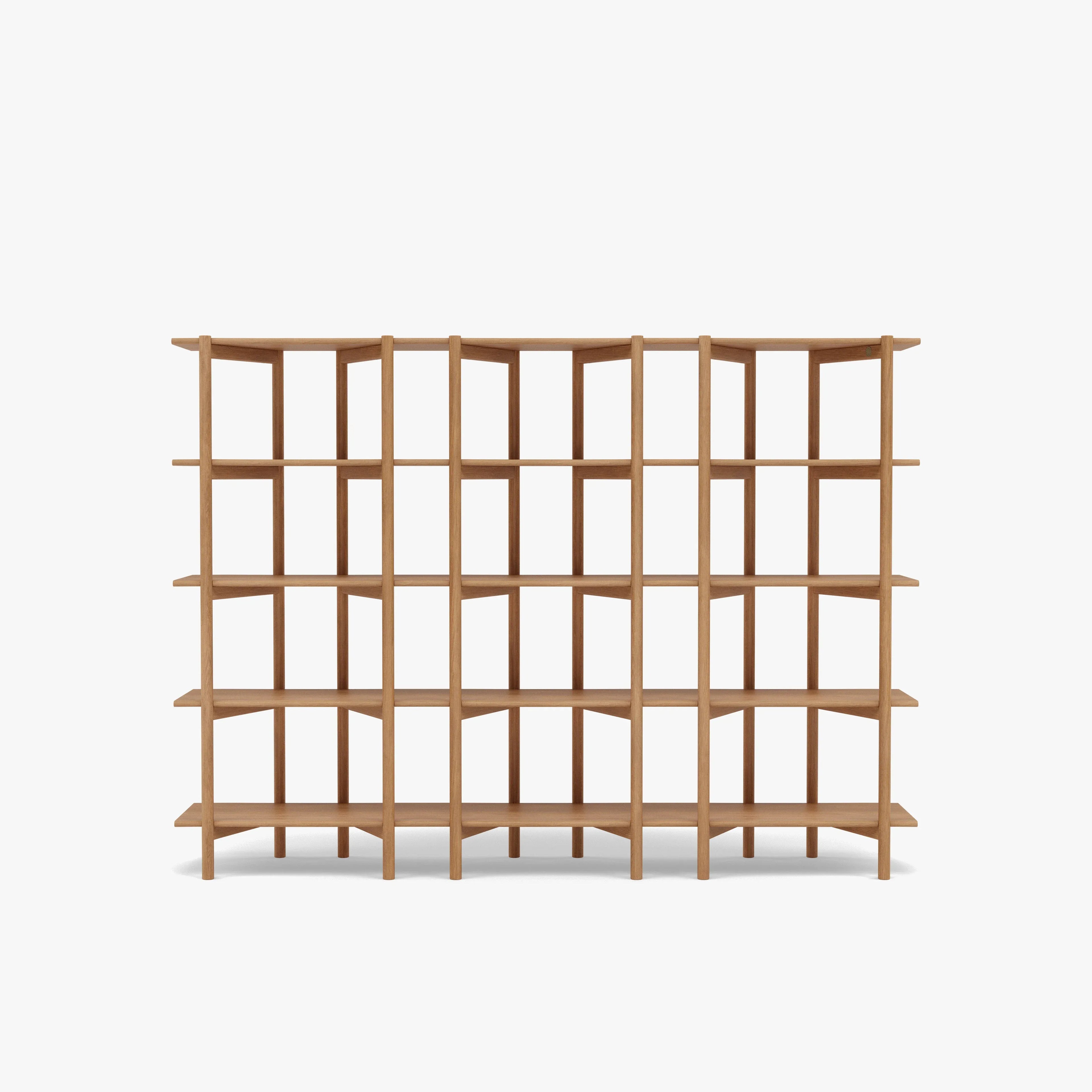 Olivia Modular Shelf Triple 85" x 14" x 62" Solid American Oak