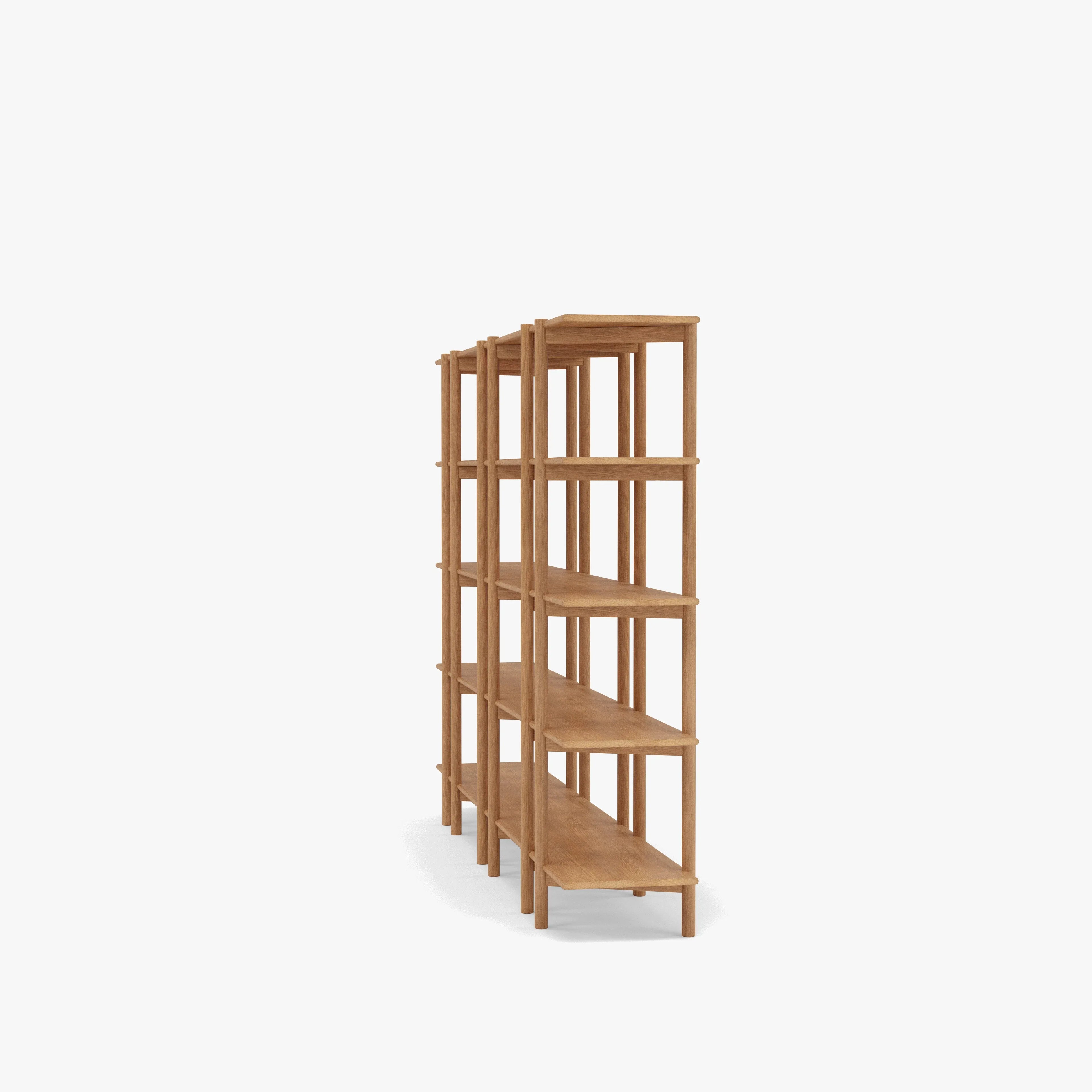Olivia Modular Shelf Triple 85" x 14" x 62" Solid American Oak