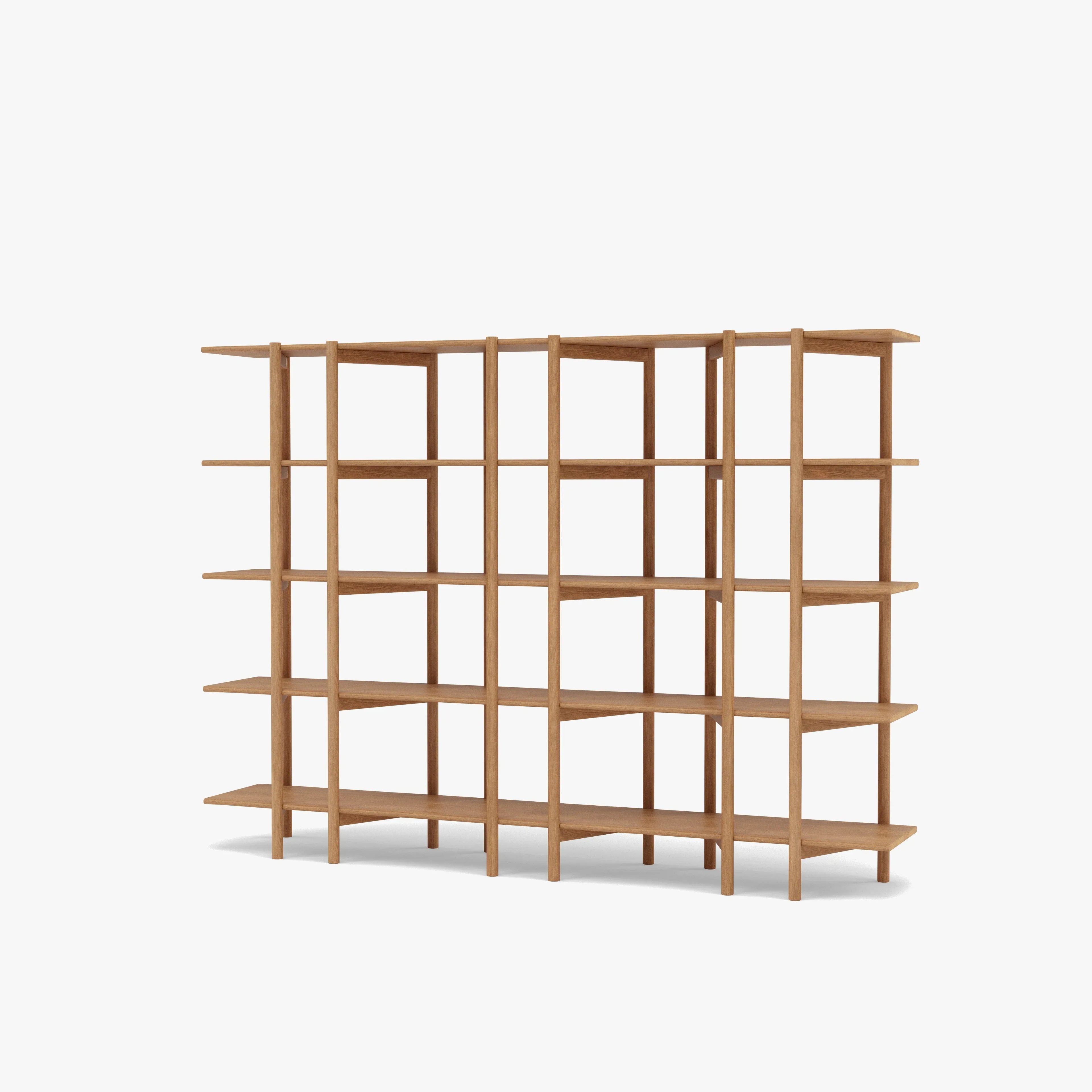 Olivia Modular Shelf Triple 85" x 14" x 62" Solid American Oak