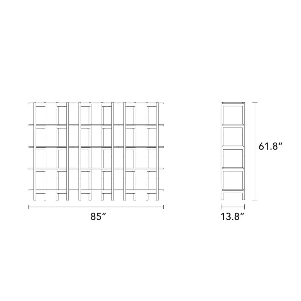 Olivia Modular Shelf Triple 85" x 14" x 62" Solid American Oak