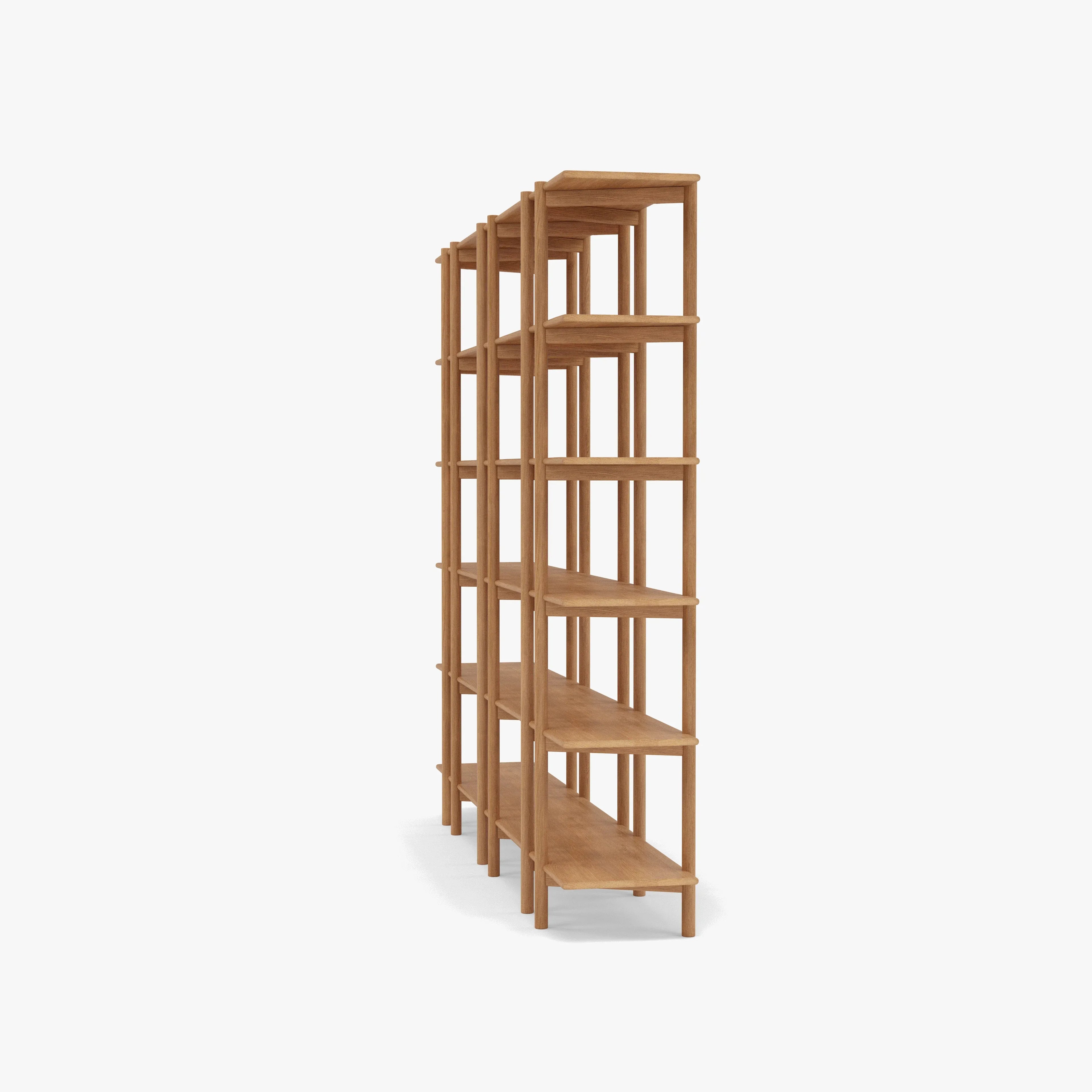 Olivia Modular Shelf Triple 85" x 14" x 76" Solid American Oak