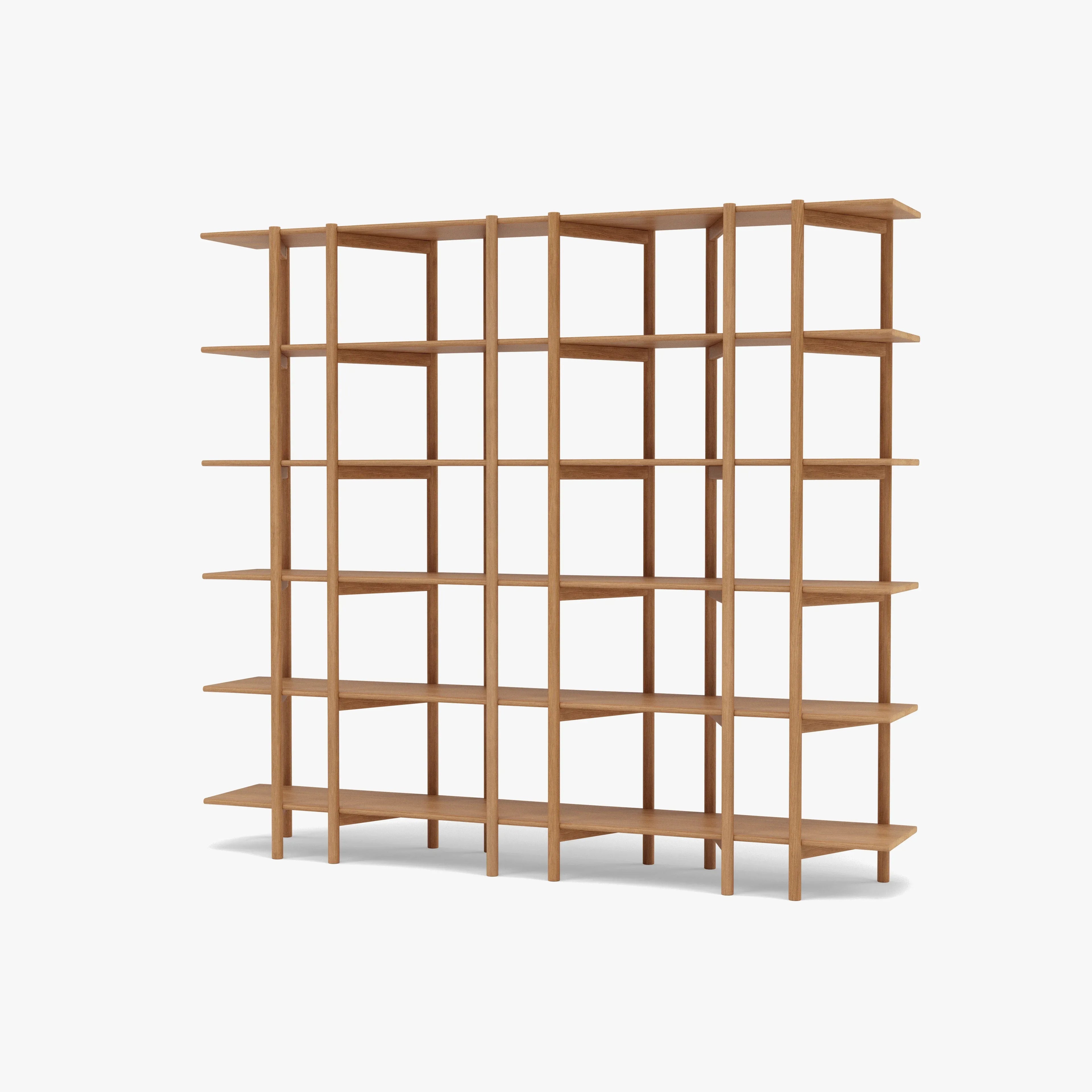 Olivia Modular Shelf Triple 85" x 14" x 76" Solid American Oak