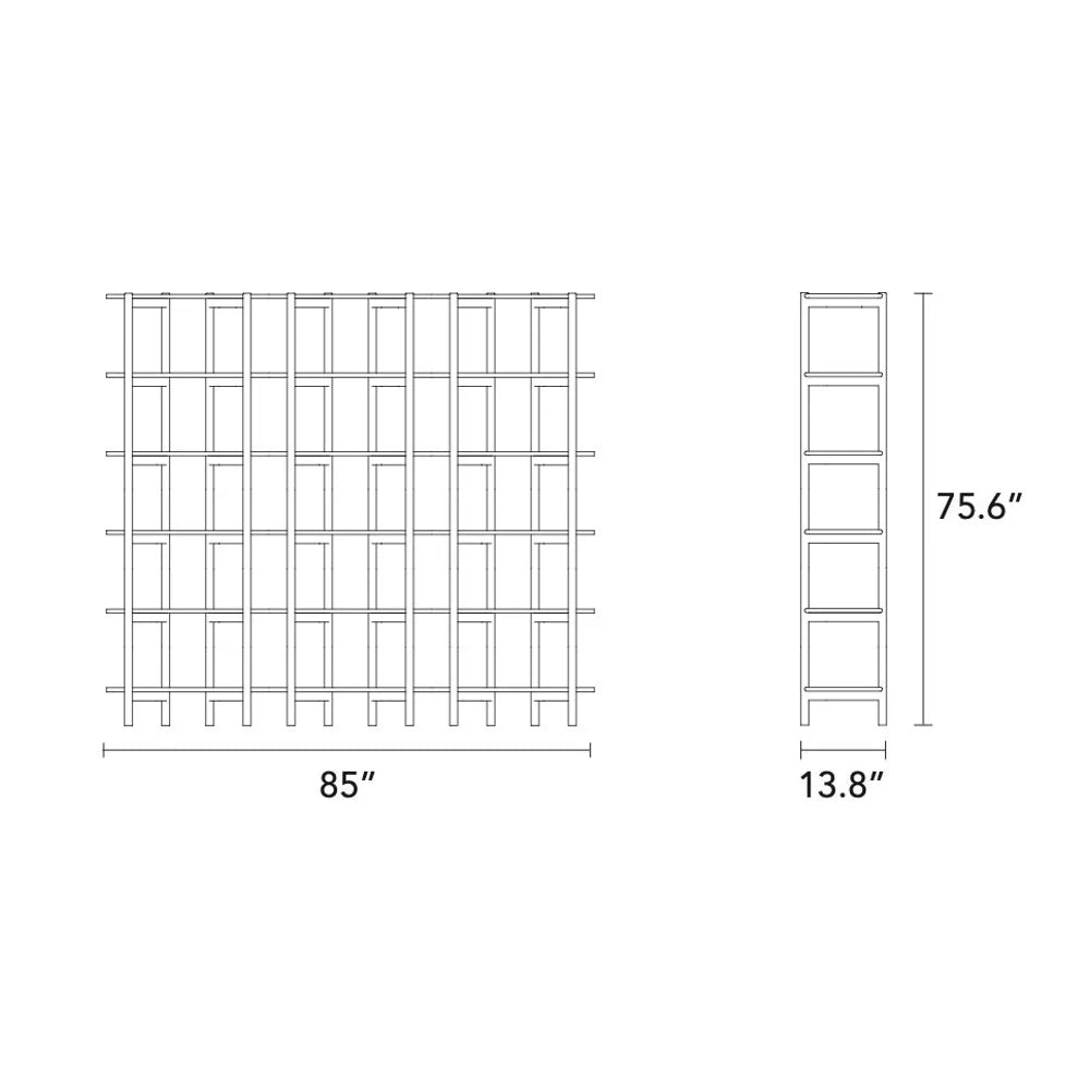 Olivia Modular Shelf Triple 85" x 14" x 76" Solid American Oak