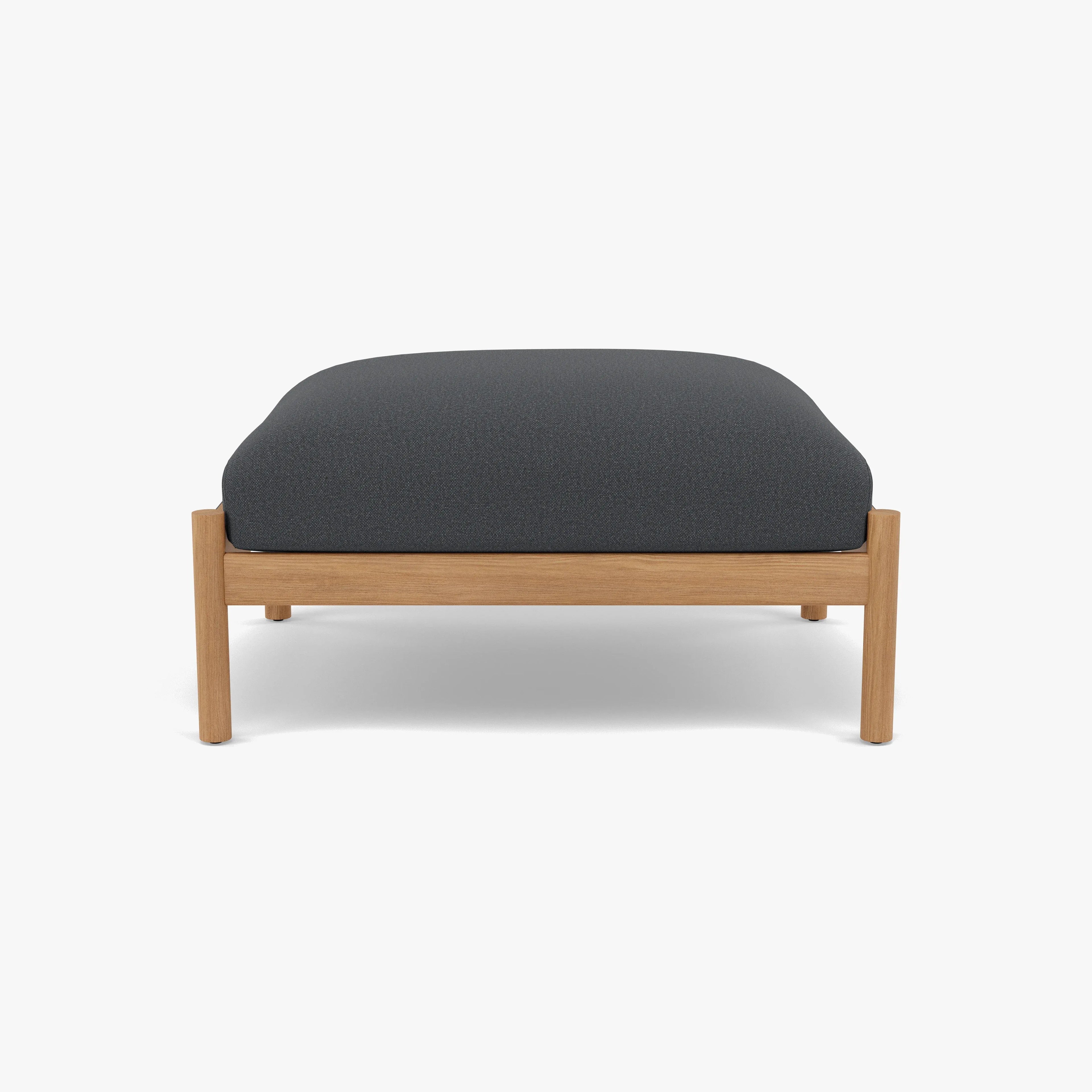 Olivia Ottoman Granite Gray Fabric Solid American Oak