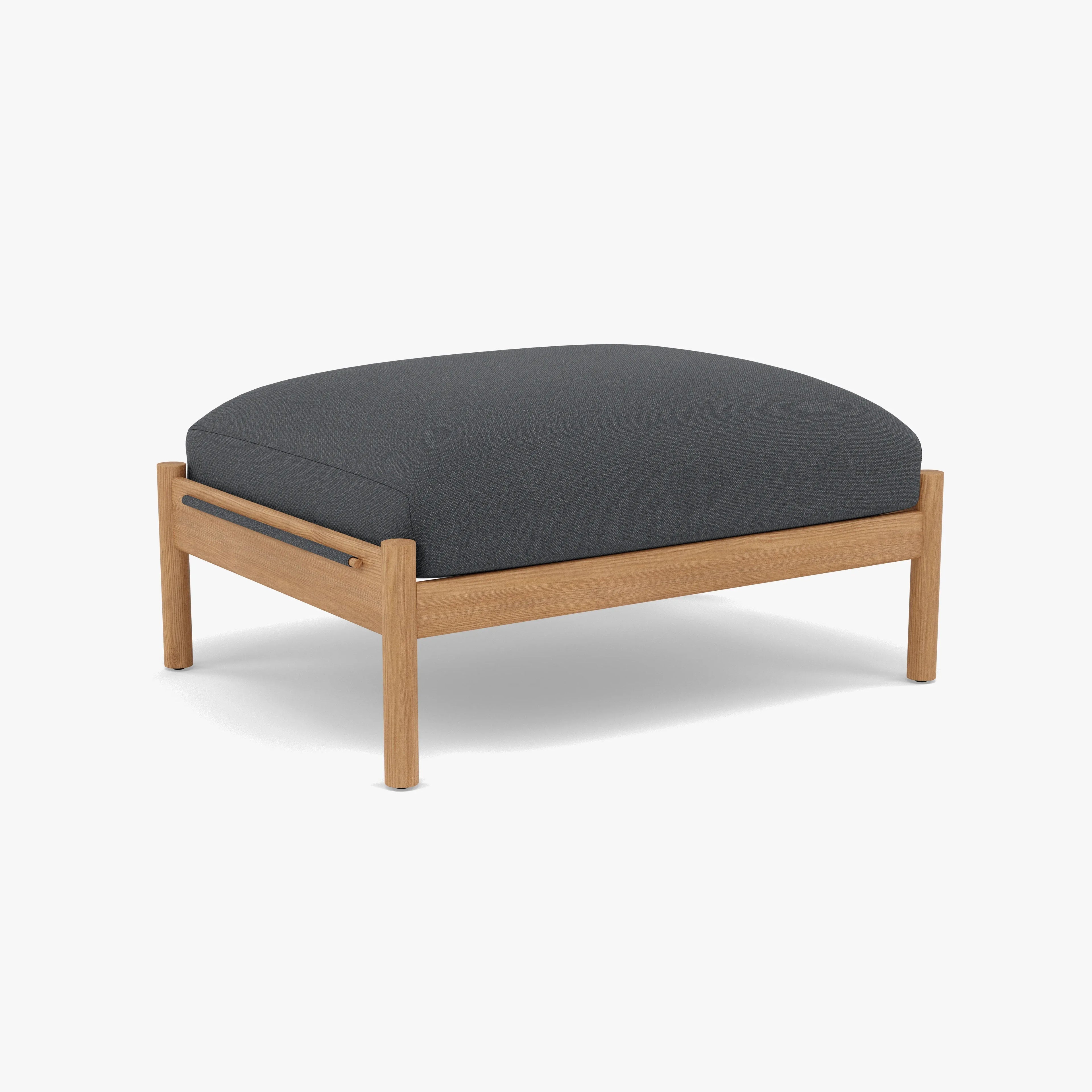 Olivia Ottoman Granite Gray Fabric Solid American Oak