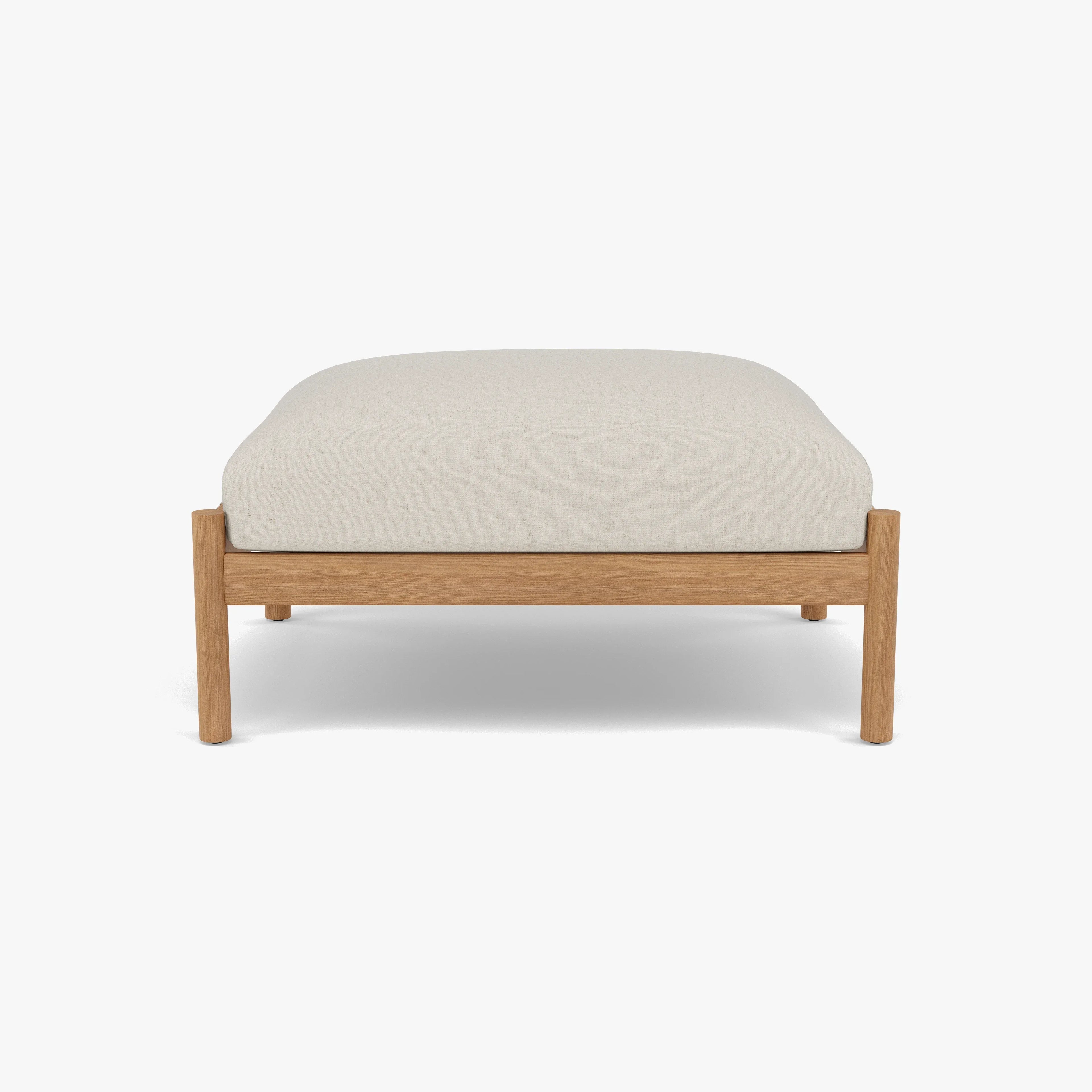 Olivia Ottoman Sand Beige Velvet Solid American Oak