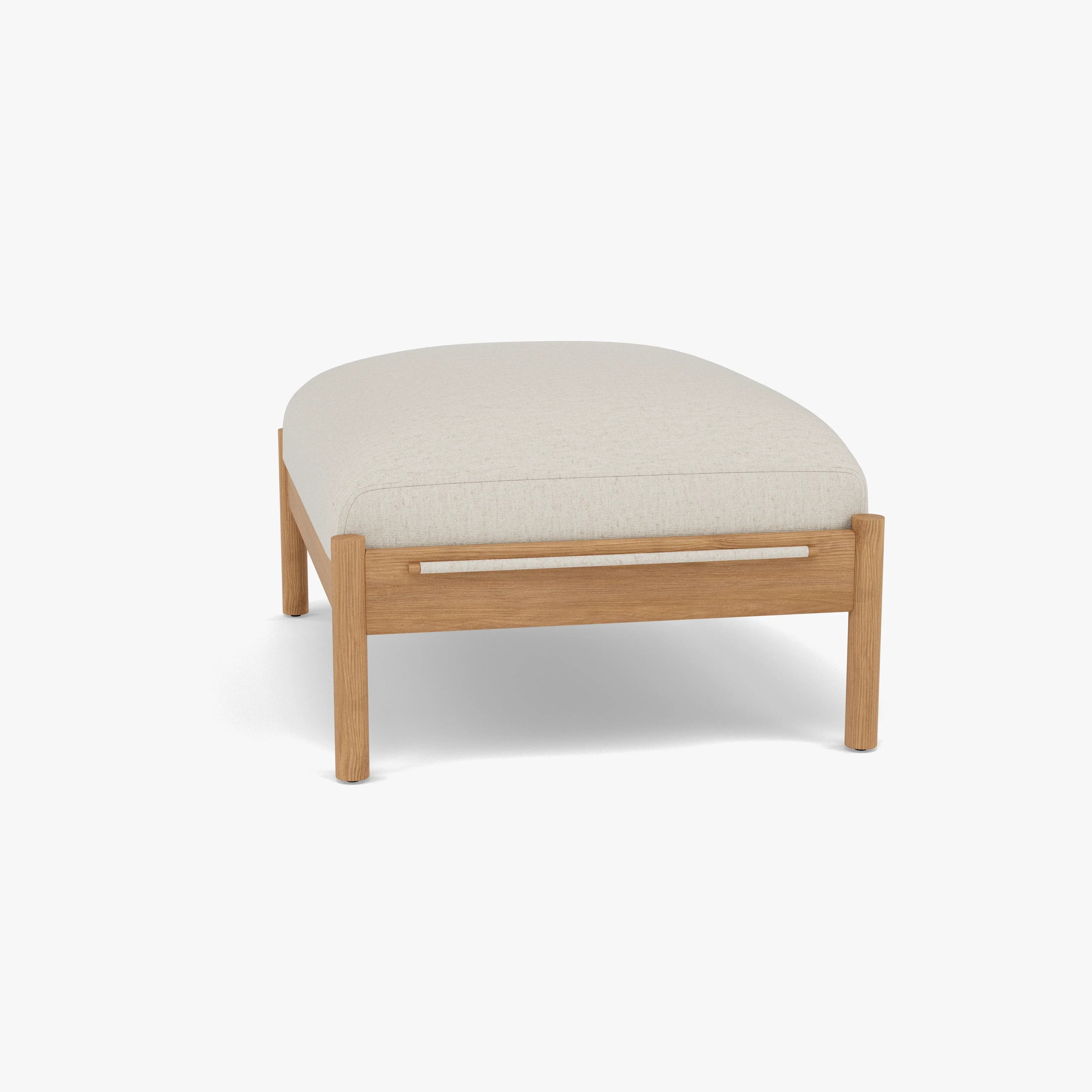 Olivia Ottoman Sand Beige Velvet Solid American Oak