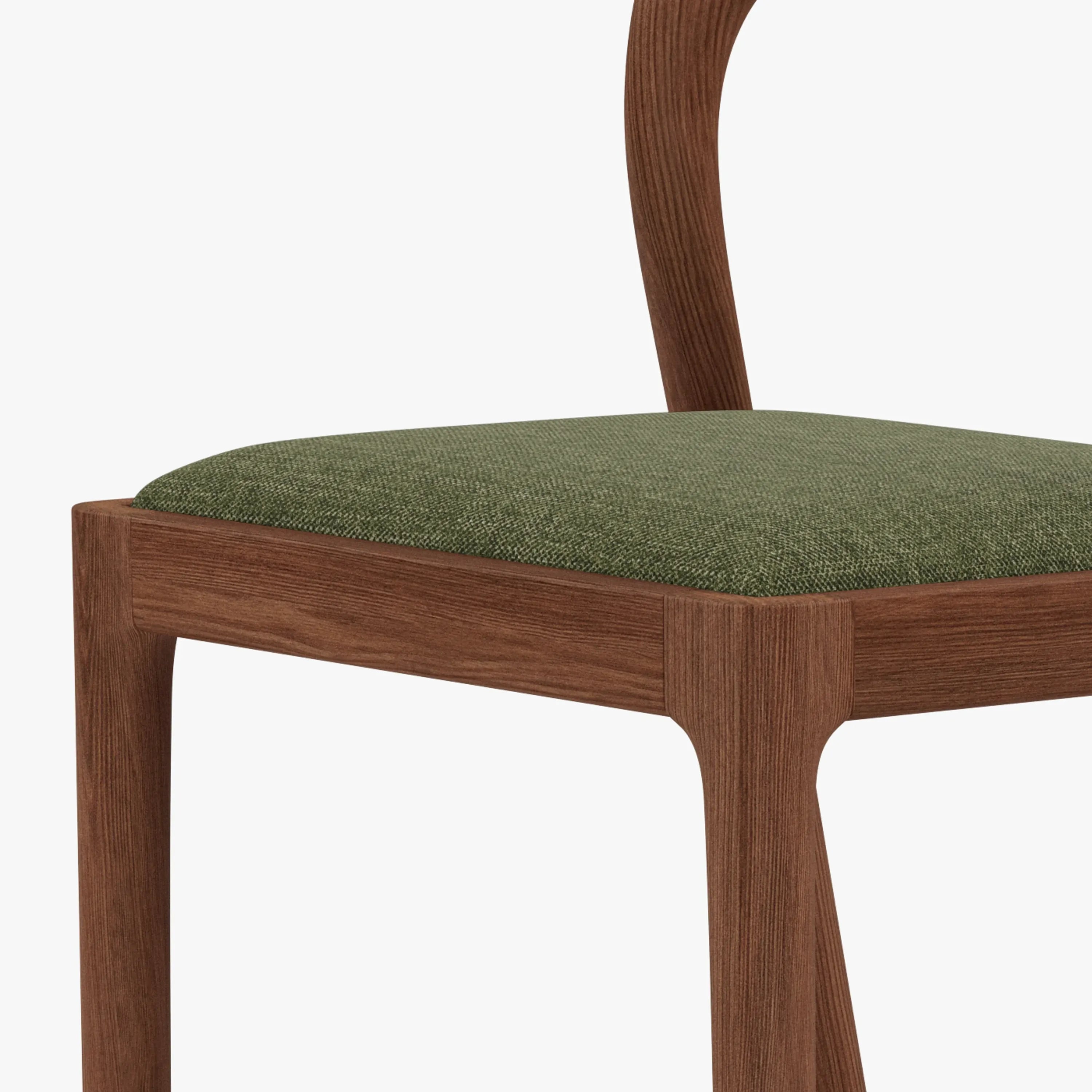 Sara Counter Stool Aloe Green Fabric Solid American Walnut