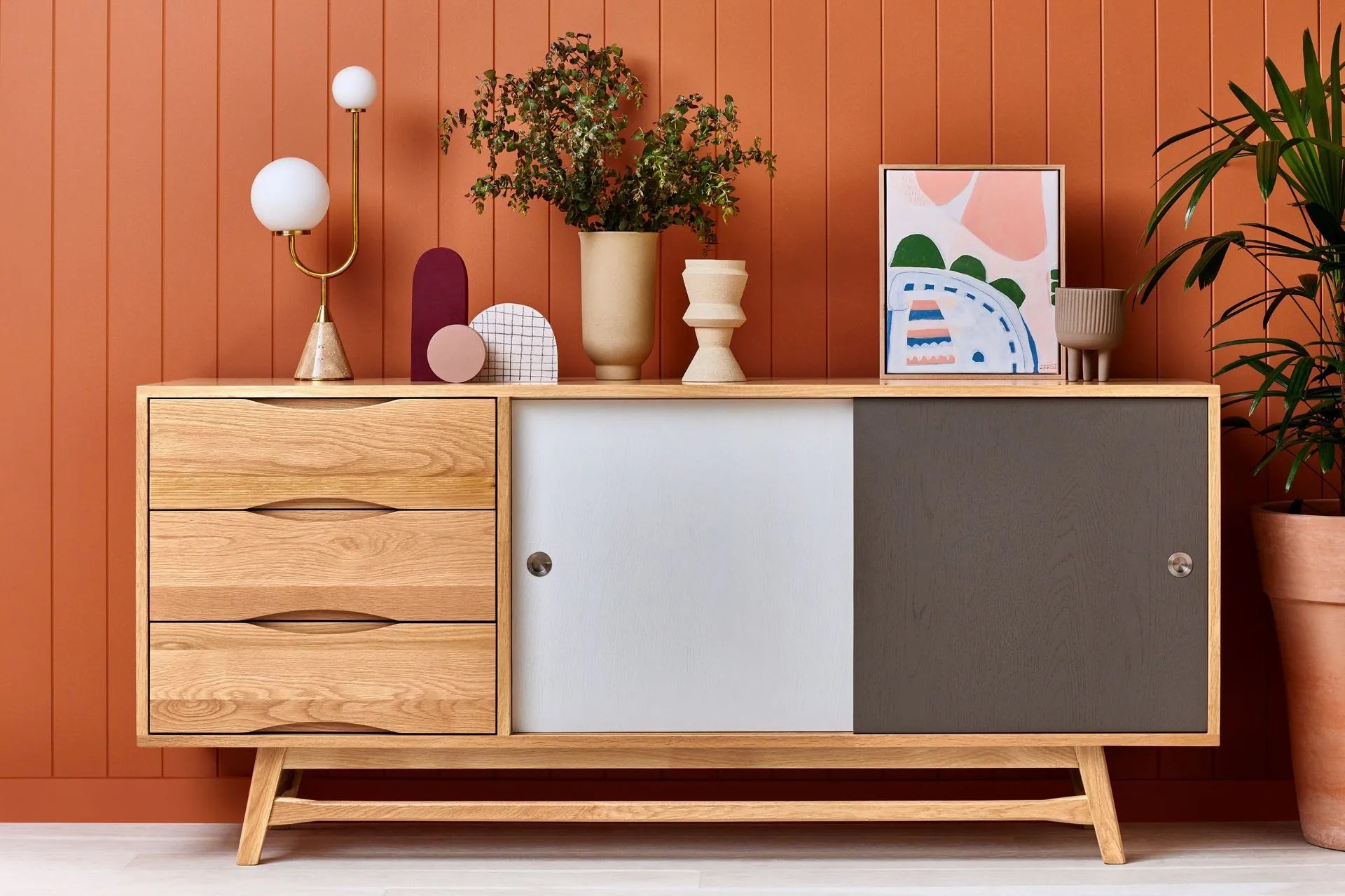 Svend Sideboard 71" x 18" Solid American Oak
