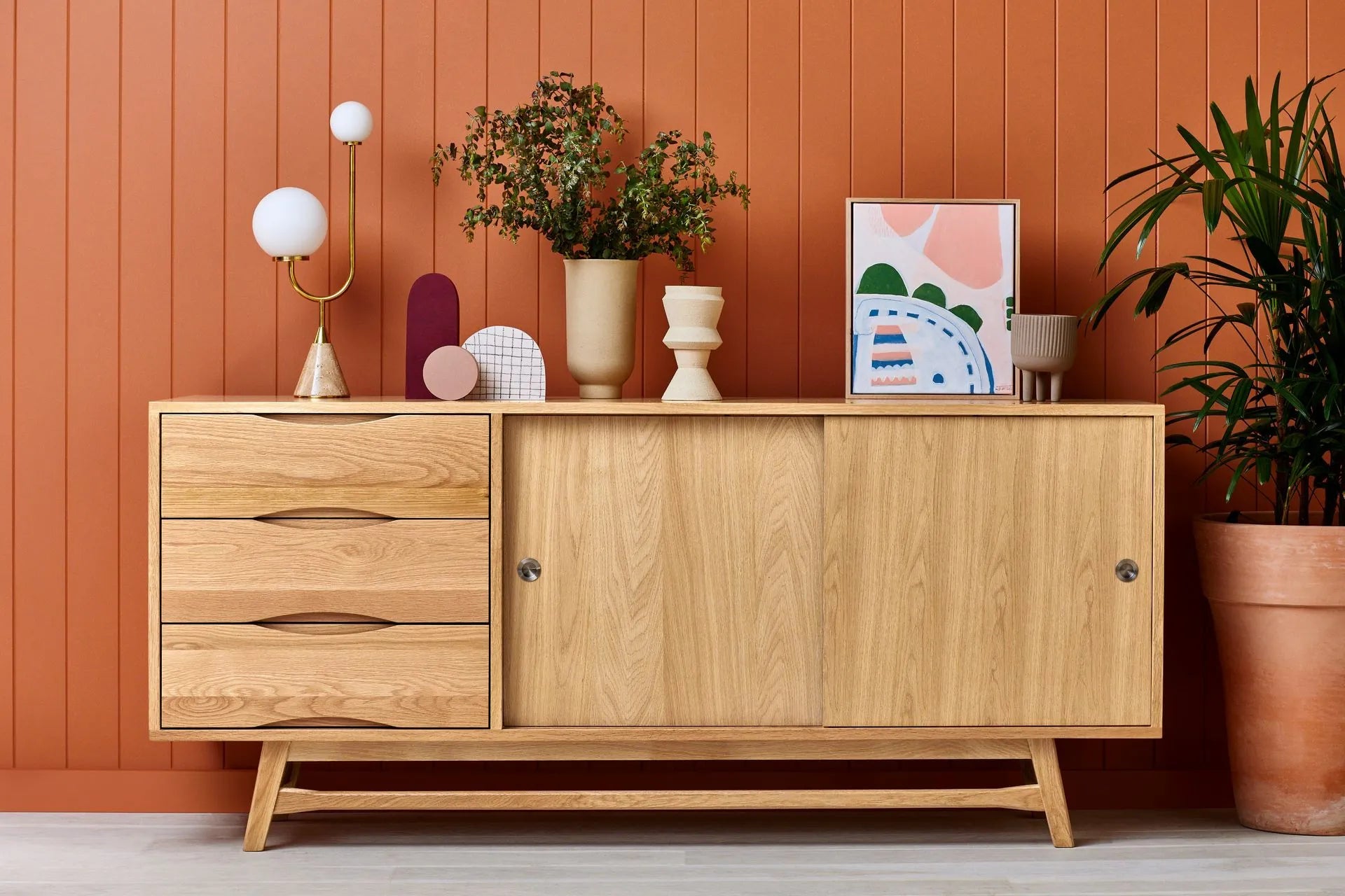 Svend Sideboard 71" x 18" Solid American Oak
